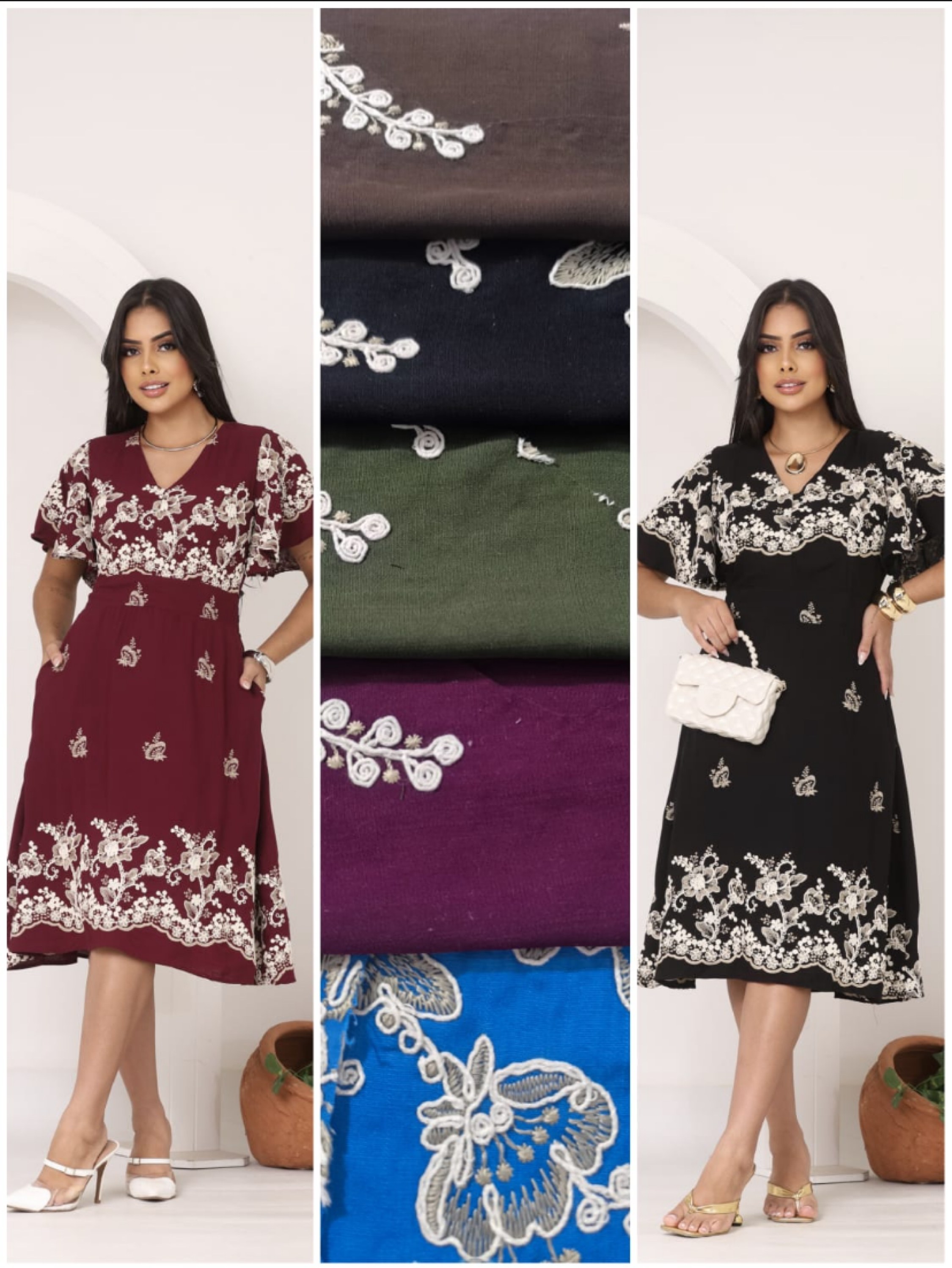 Vestido Lorena slim bordado