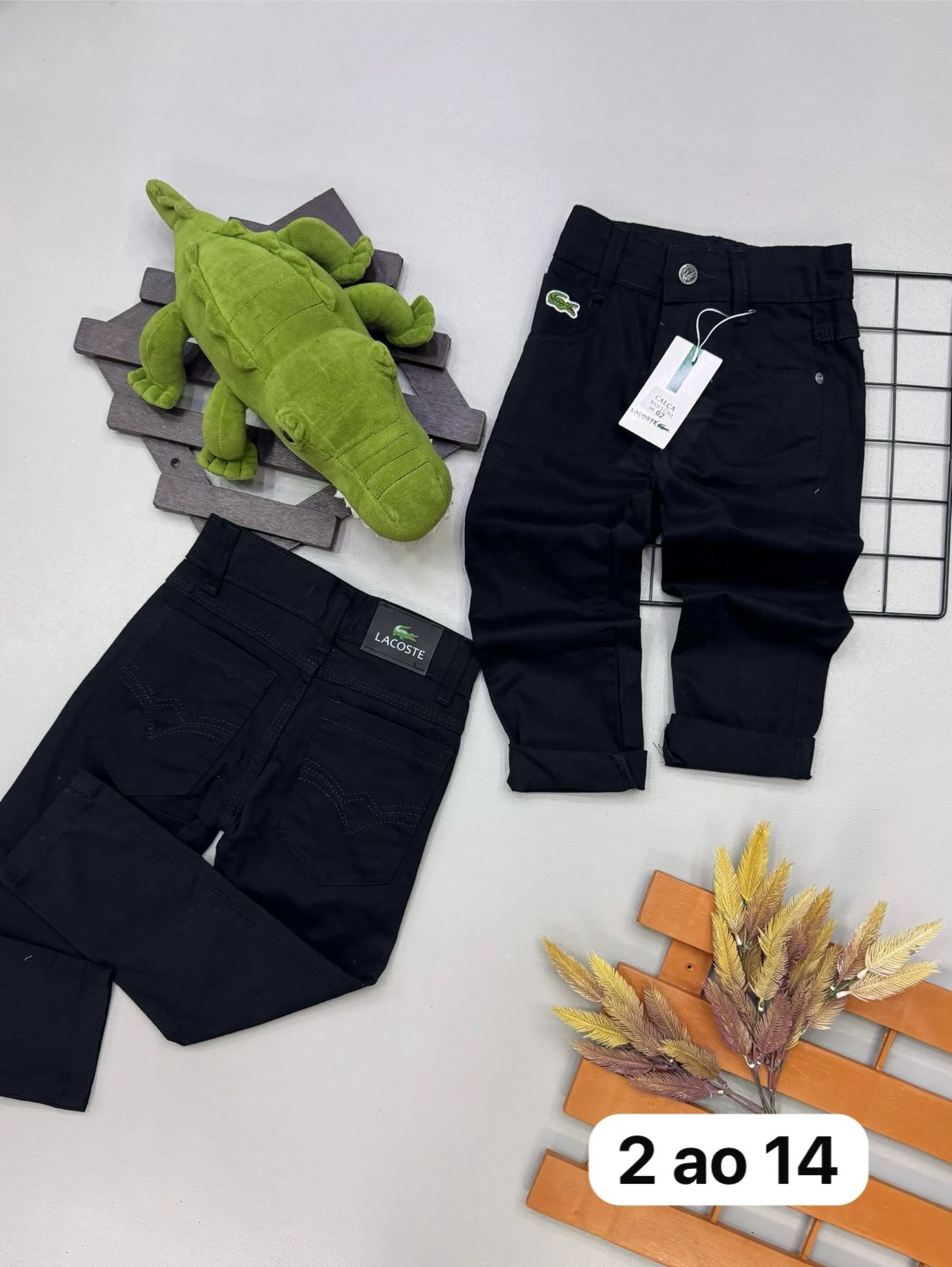 Calça sarja lacoste infantil/juvenil