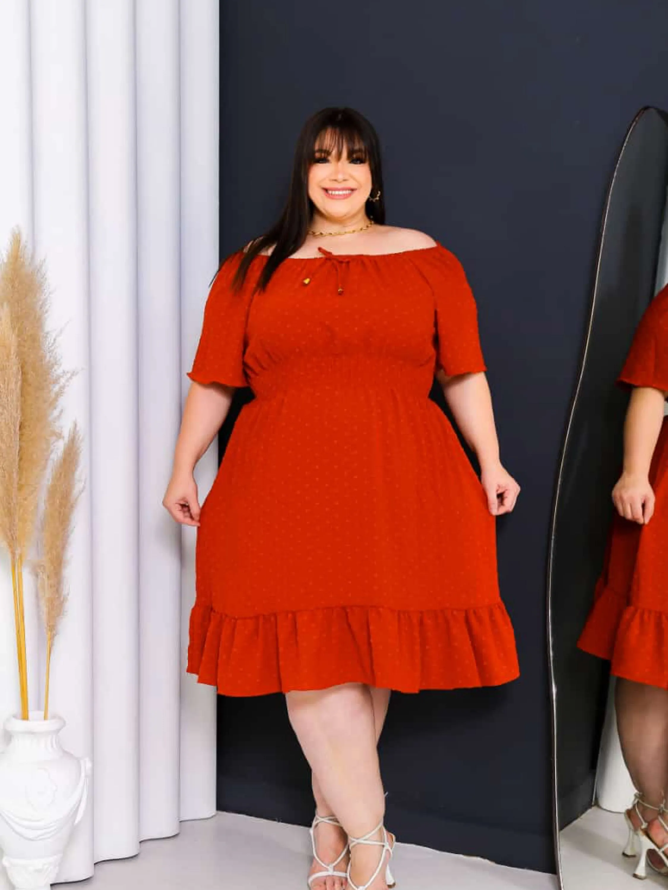 Vestido plus size ciganinha tecido Duna tamanho único