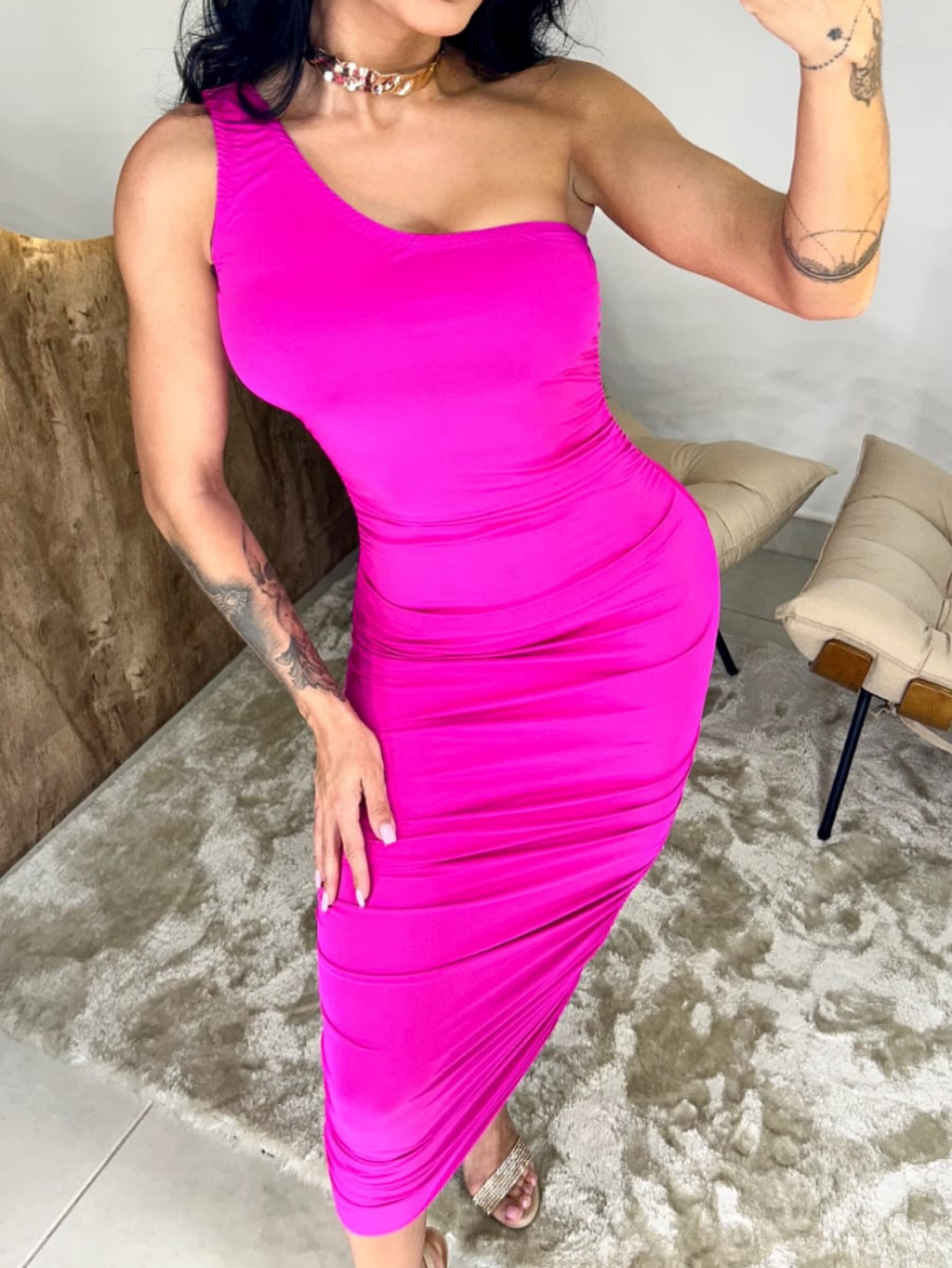 Vestido longo em Suplex fluit