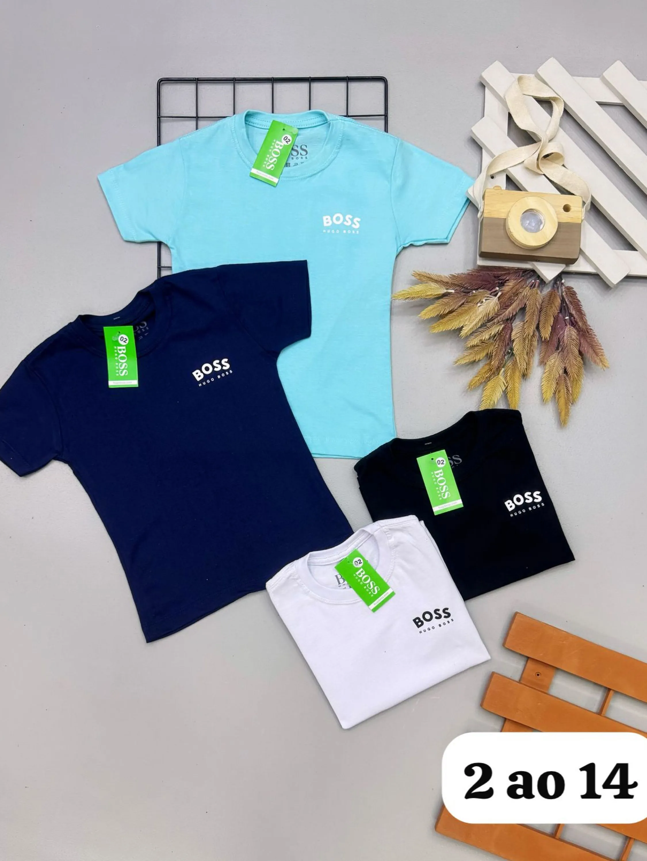 Camiseta Boss 100% algodão infantil/juvenil