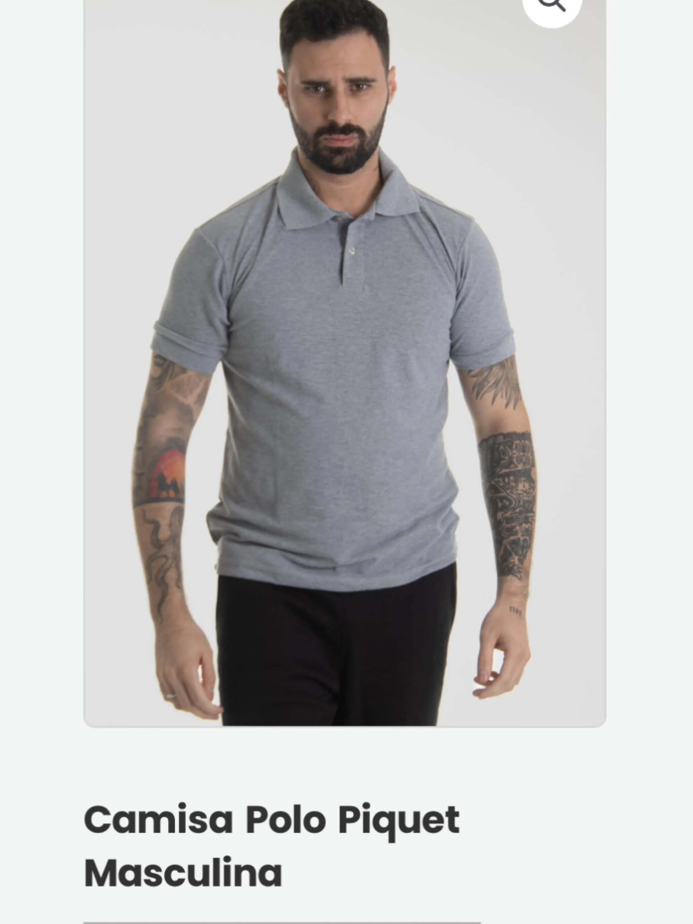 Camiseta Polo piquet masculina 50% Algodão ,50% poliéster