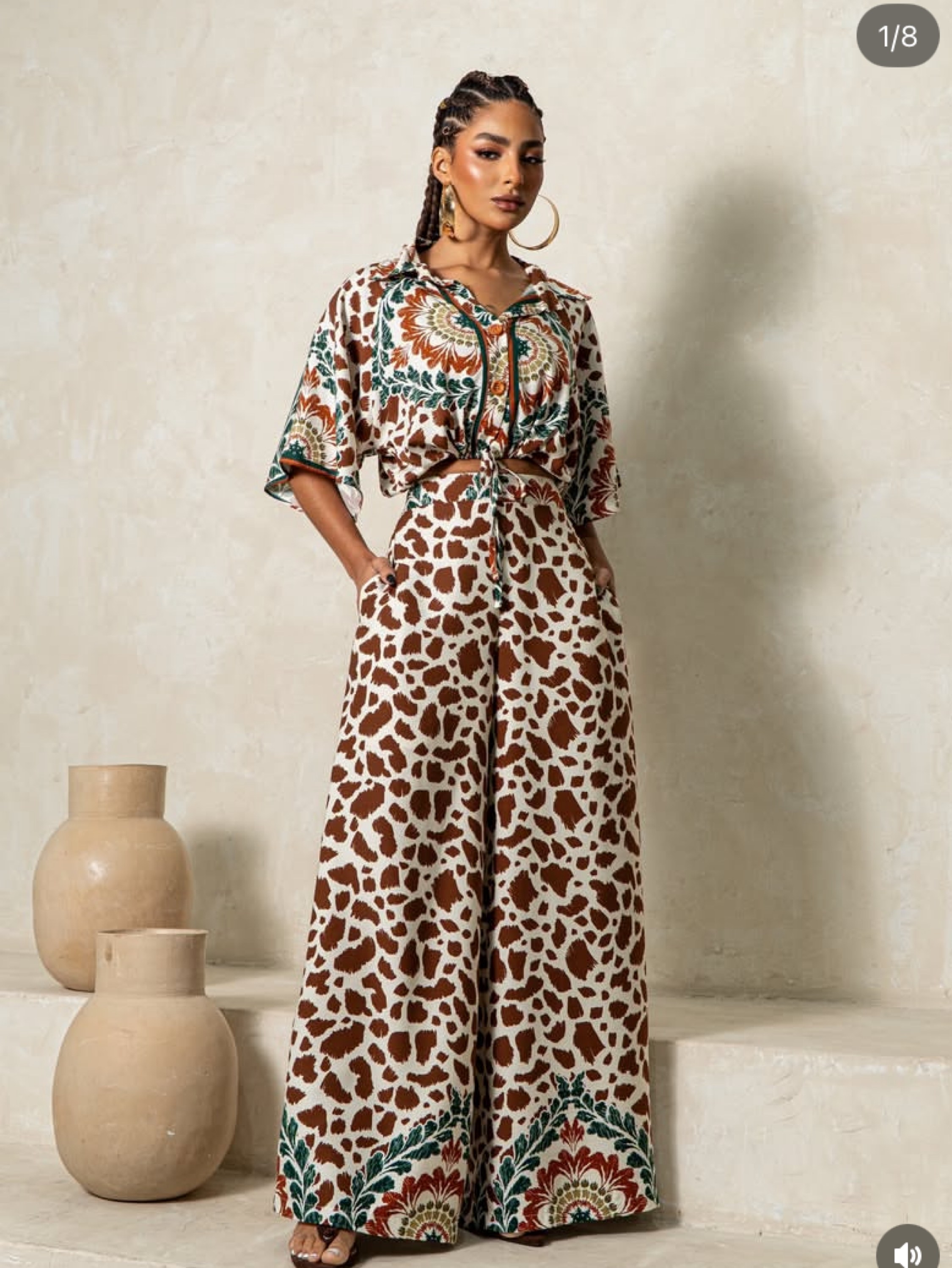 Conjunto Pantalona e crooped