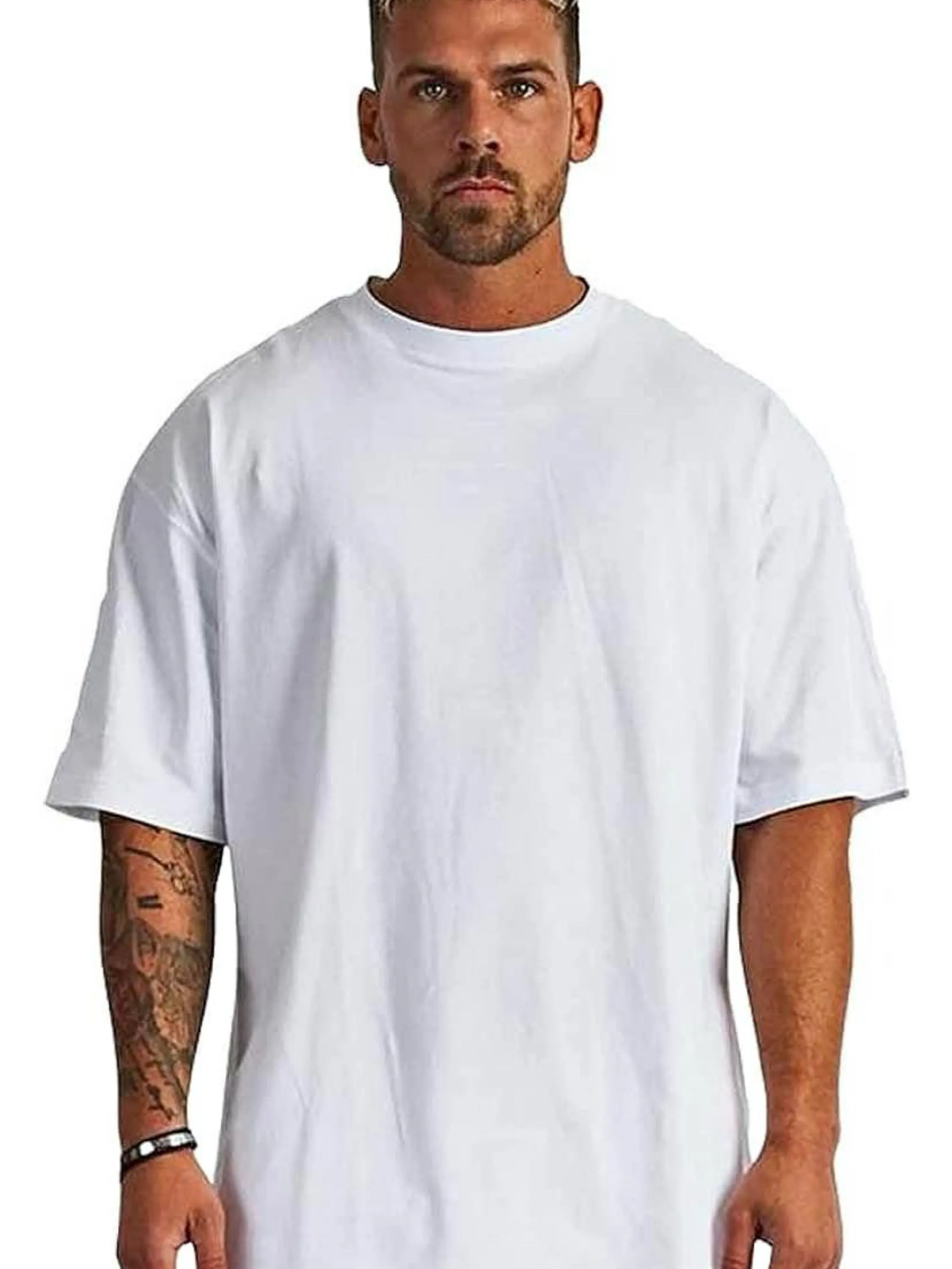 Camiseta Oversized plus size tecido 100% algodão gola careca em Ribana