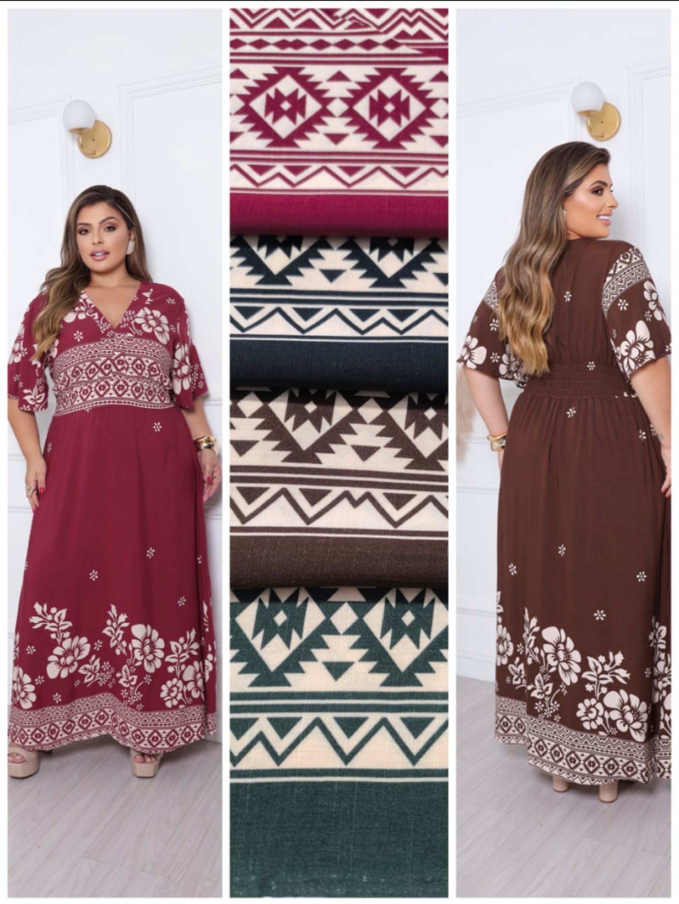 Vestido Anabella estampado longo