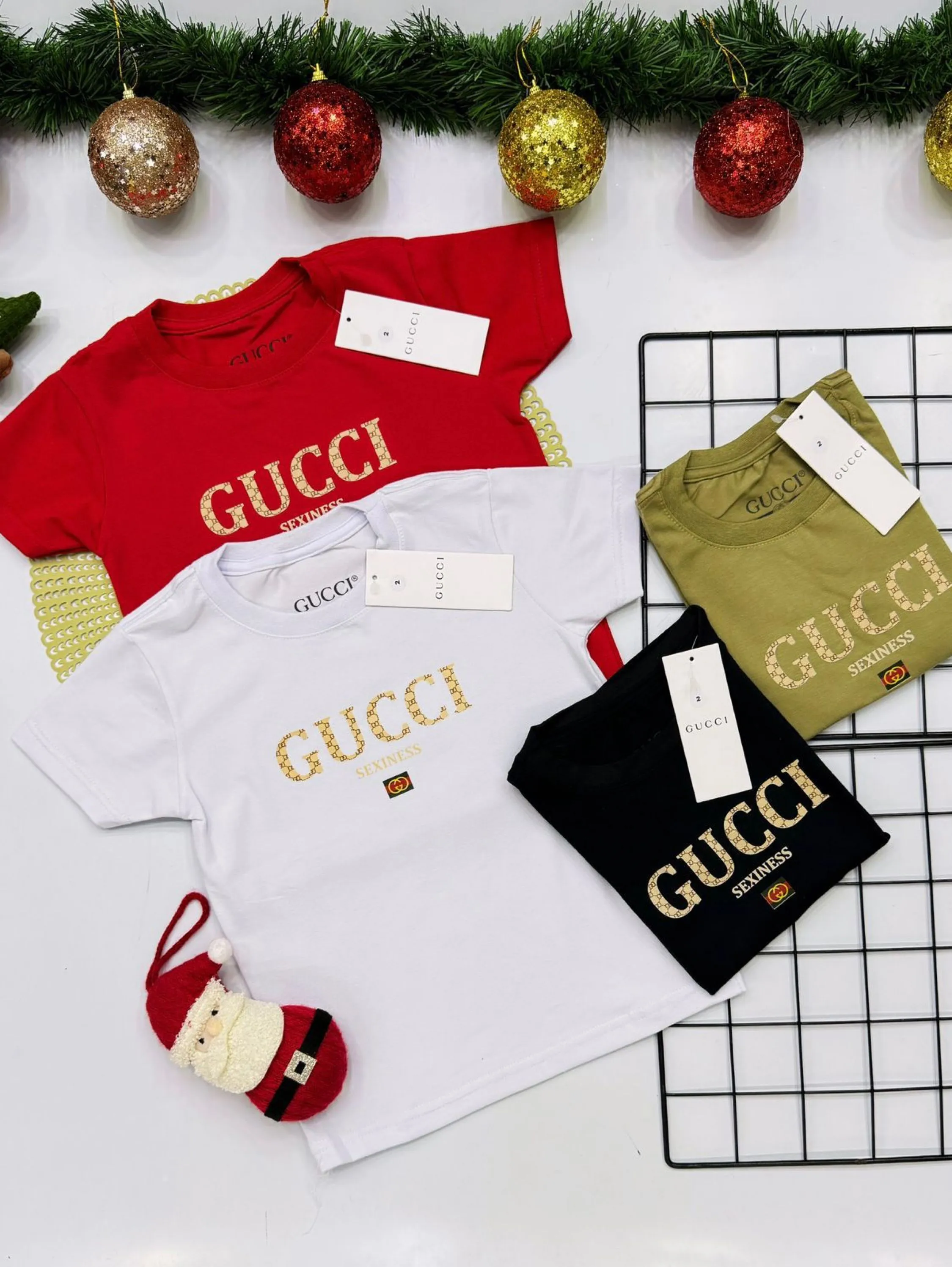 Camiseta Gucci infantil/juvenil malha peruana