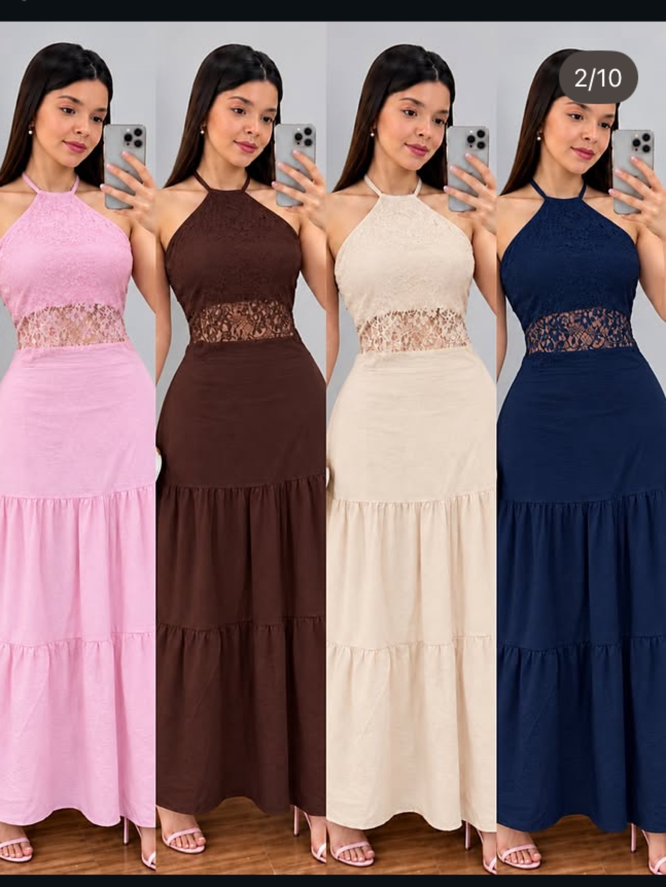 Vestido longo frente única