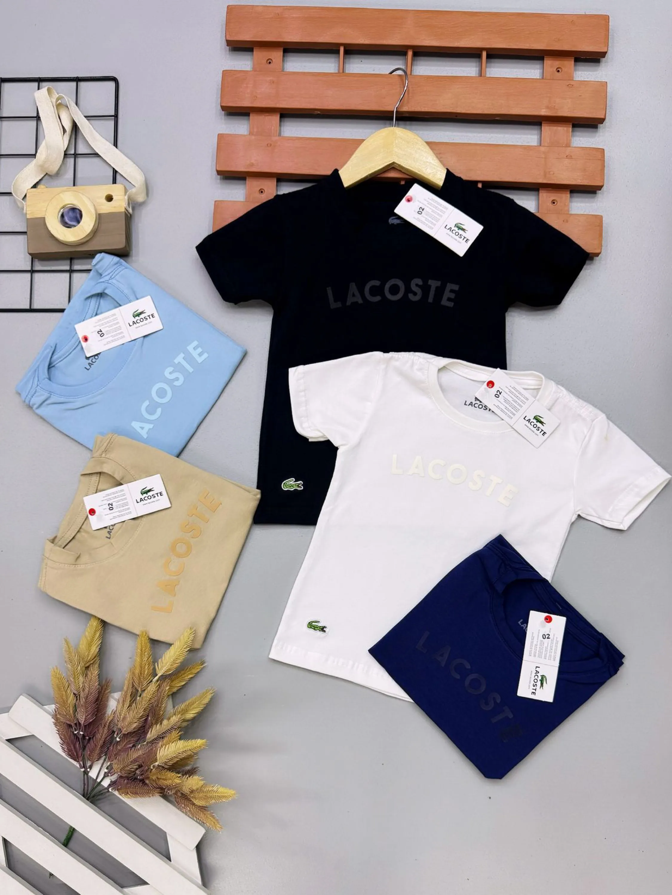 Camiseta Lacoste infantil/juvenil malha peruana