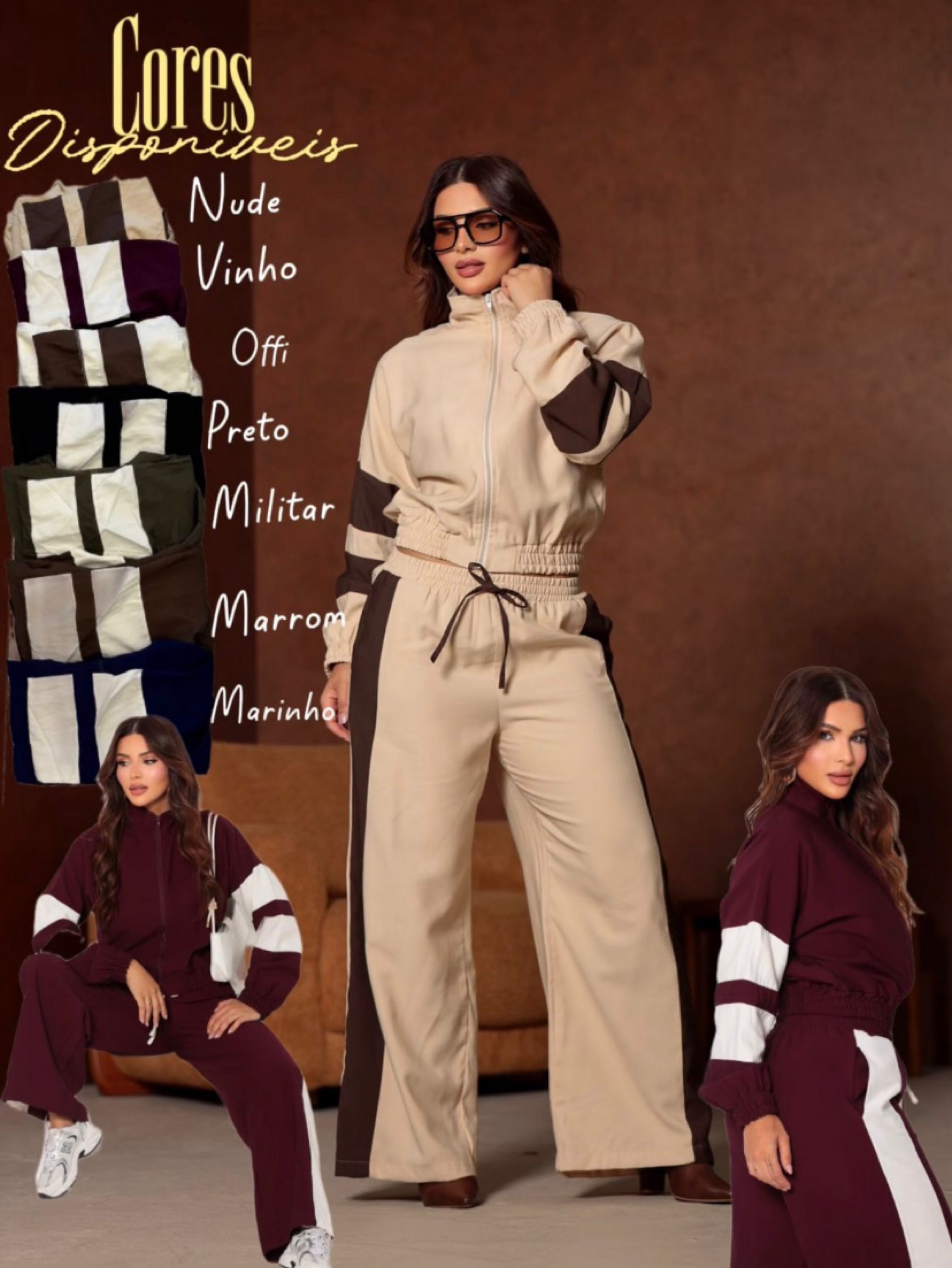 Conjunto Ema calça Pantalona e jaqueta