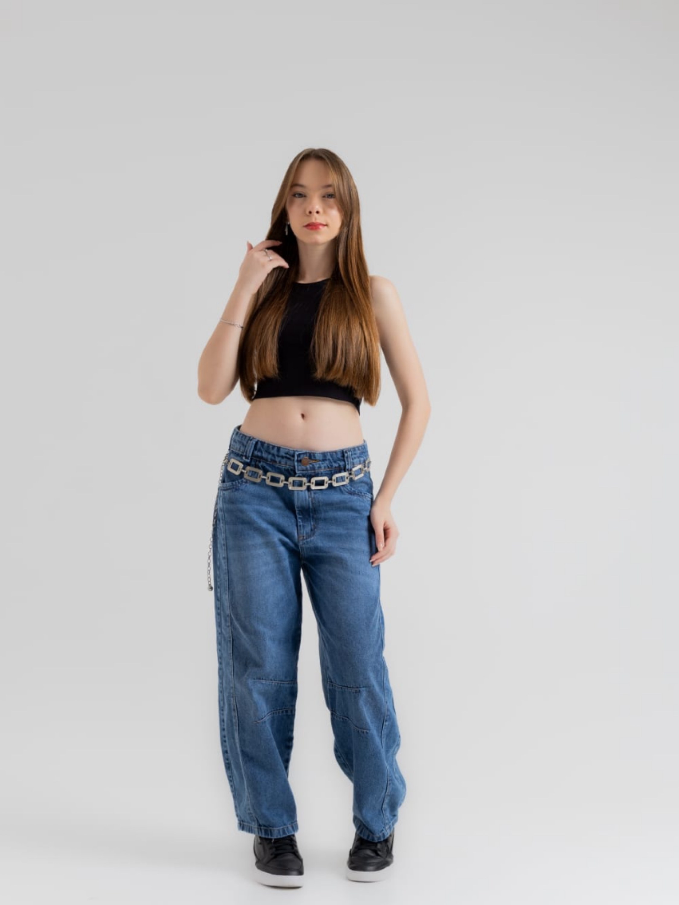 Calça jeans estilo barrel Juvenil