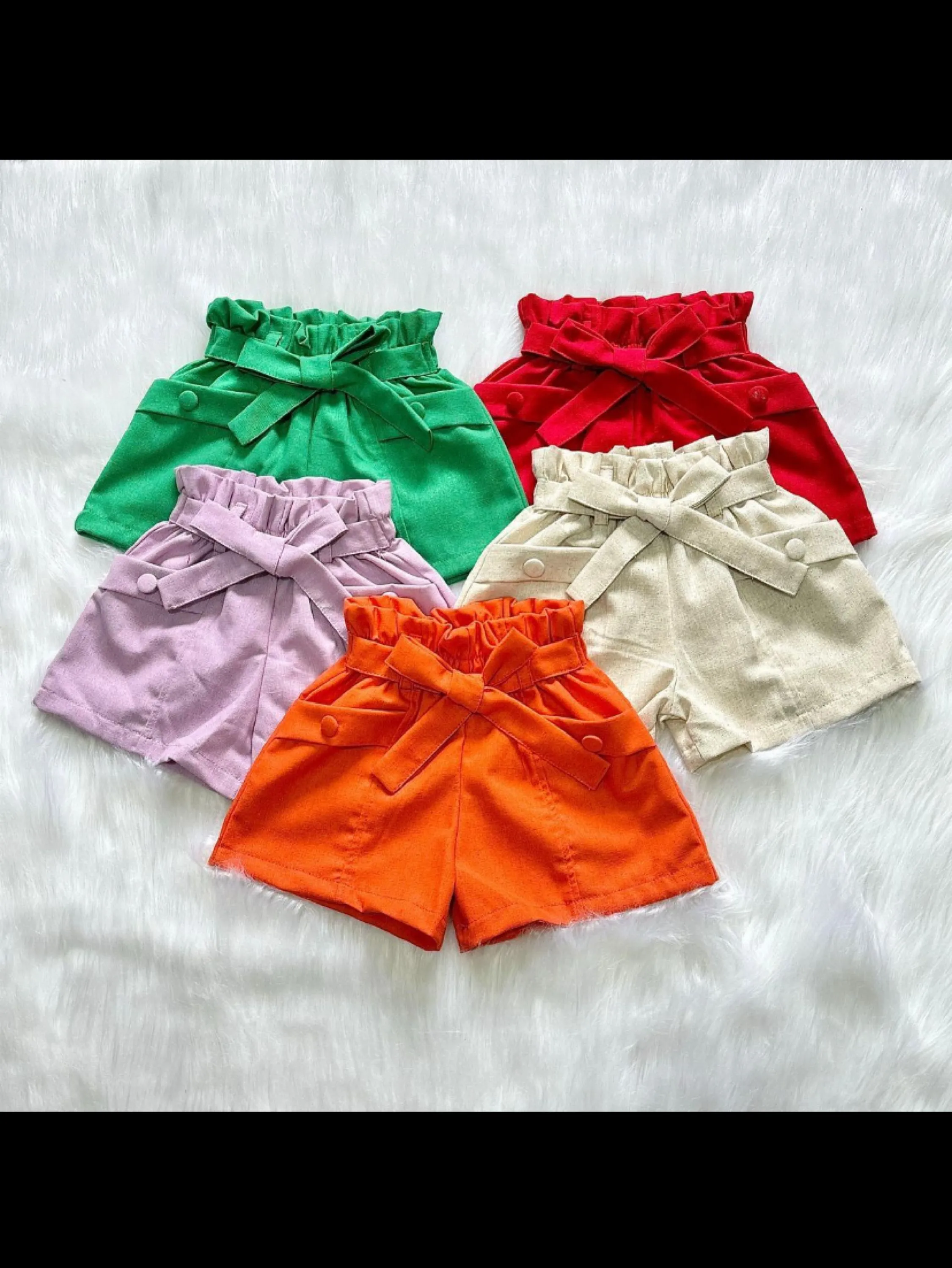 Shorts infantil tecido linho