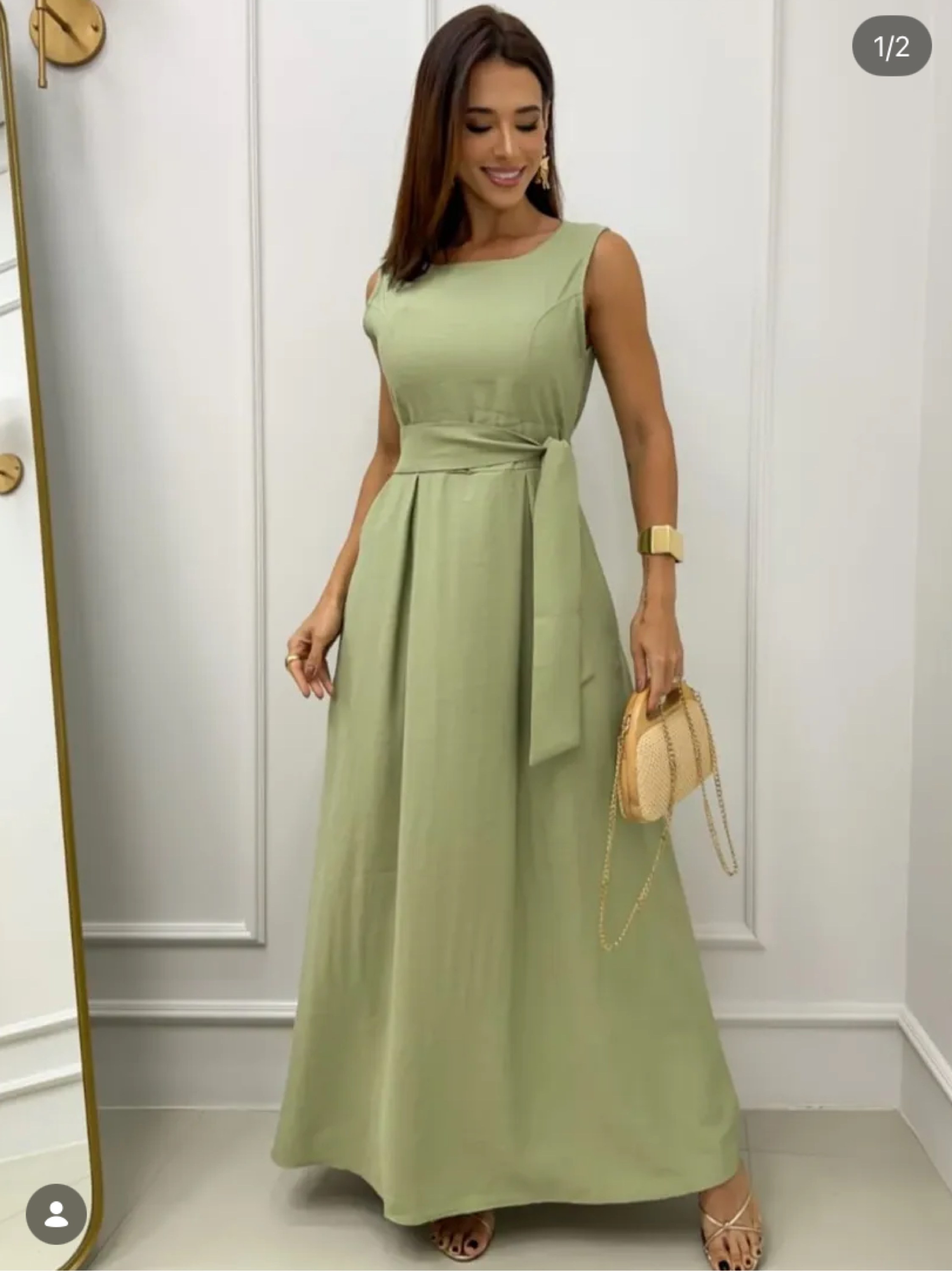 Vestido longo regata