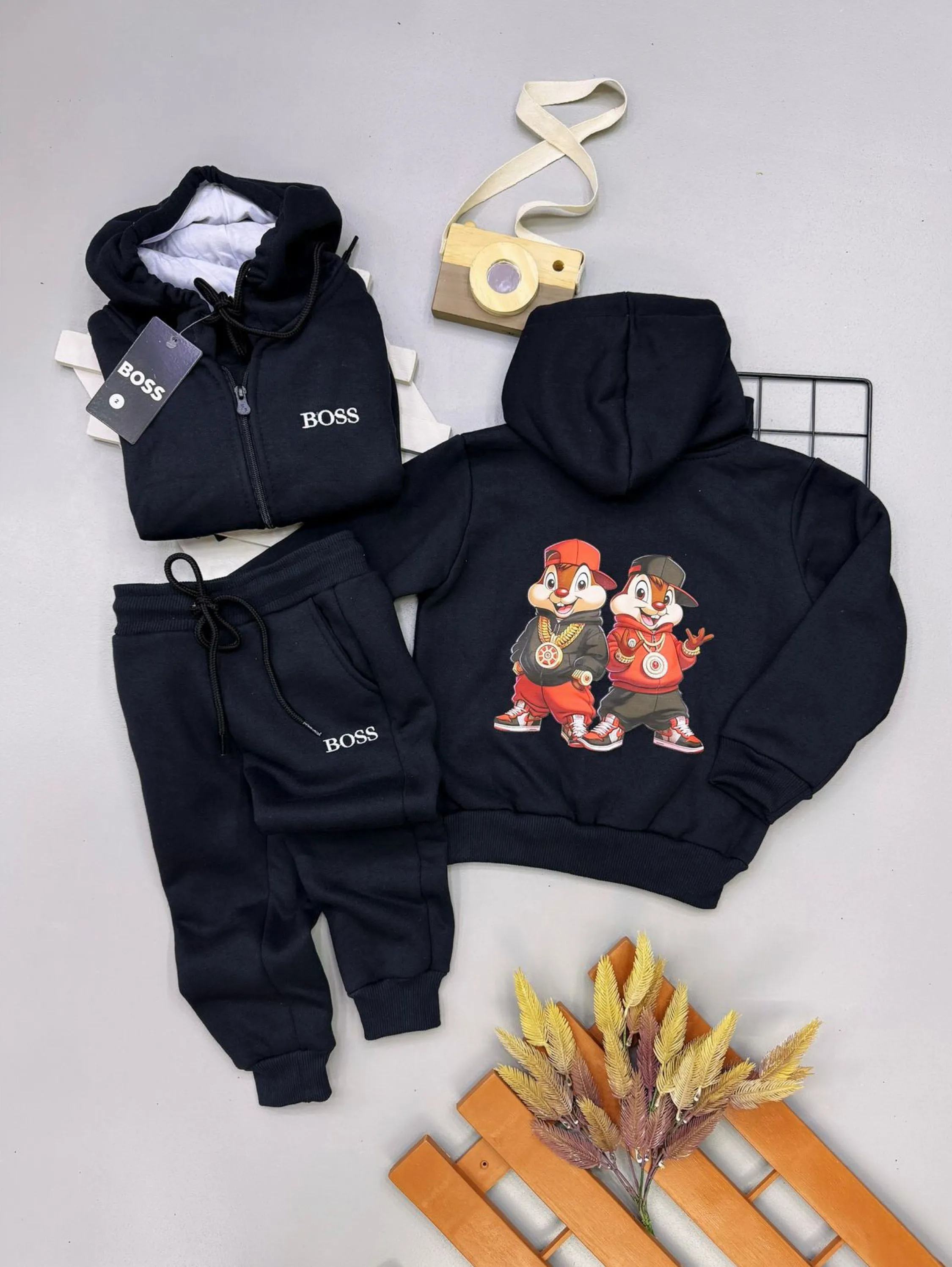 Conjunto moletom Boss forrada infantil/juvenil
