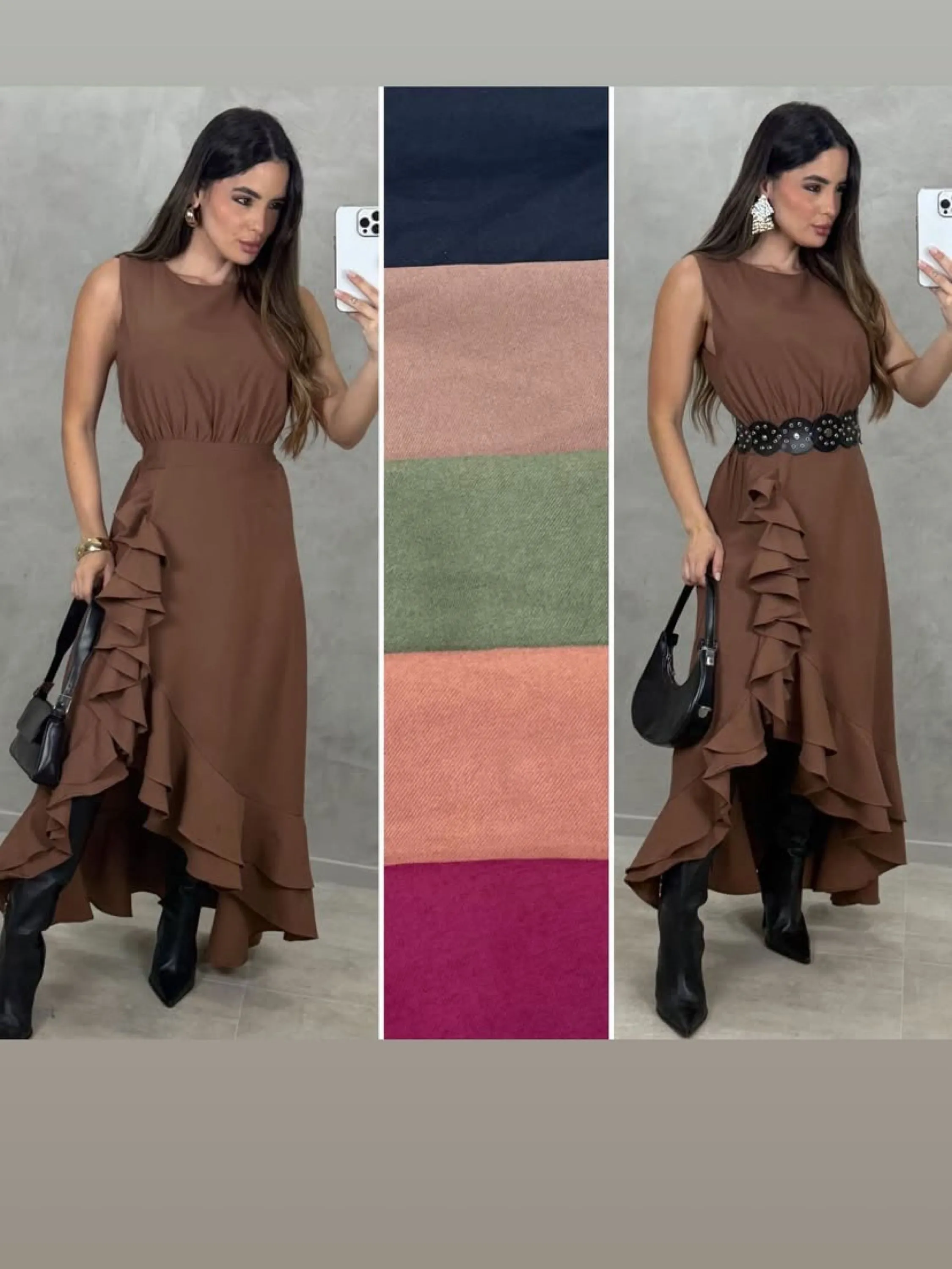 Vestido longo tecido sensorial tamanho único