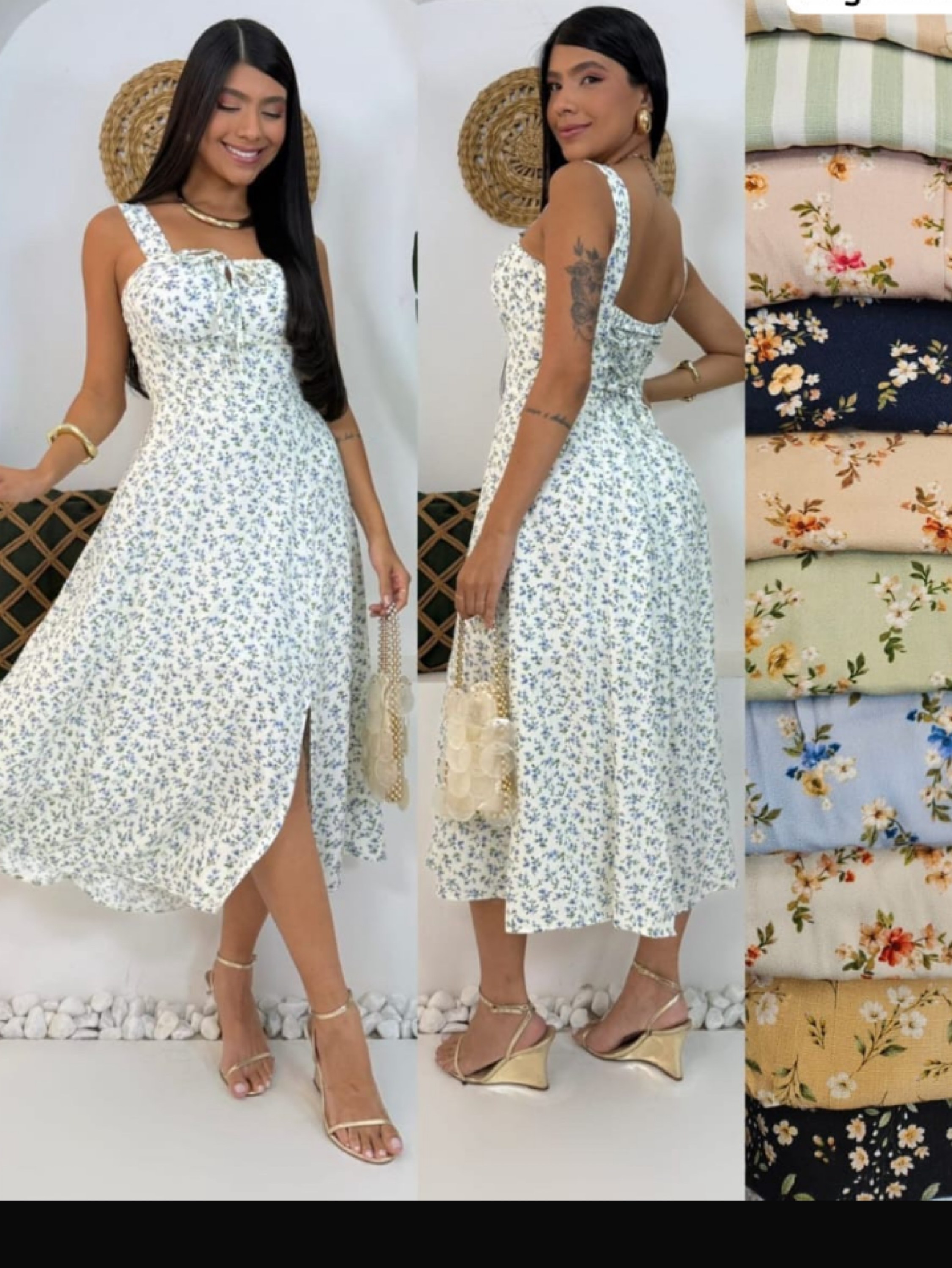 Vestido mídi alça