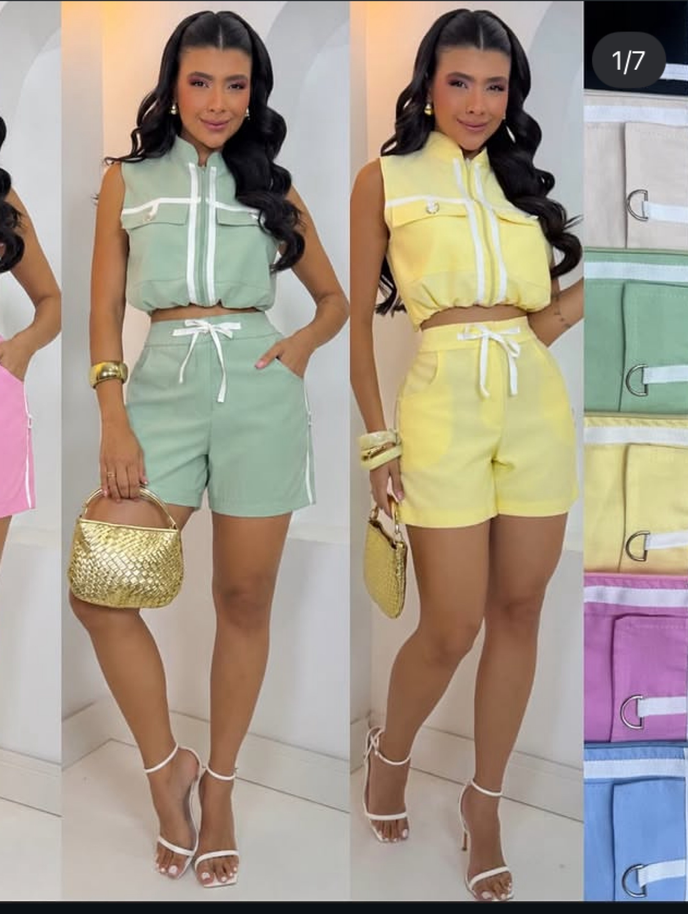 Conjunto shorts e colete