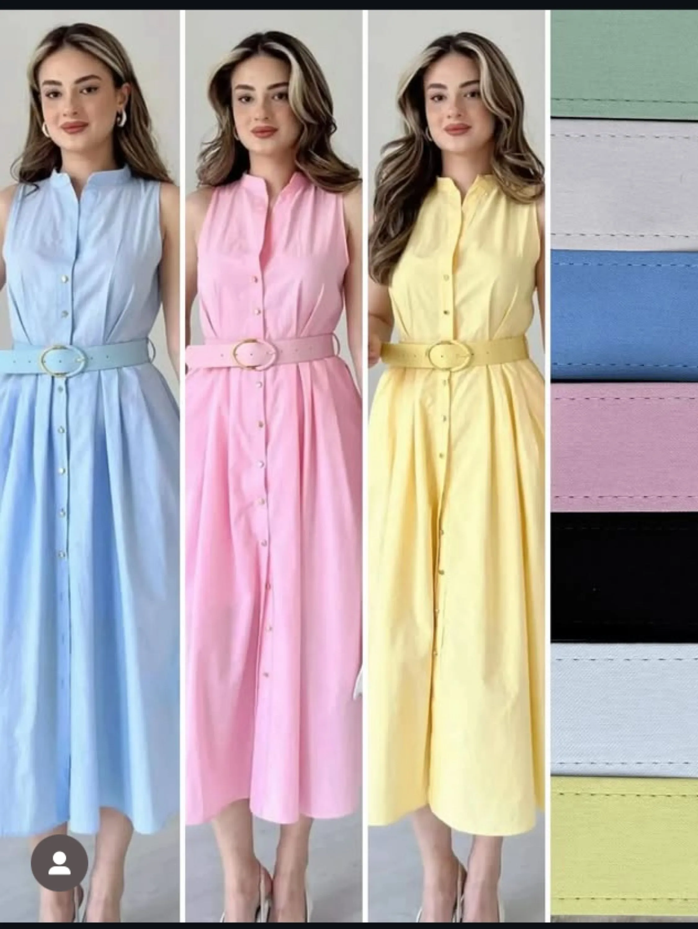 Vestido mídi com cinto tecido sensorial veste até 40