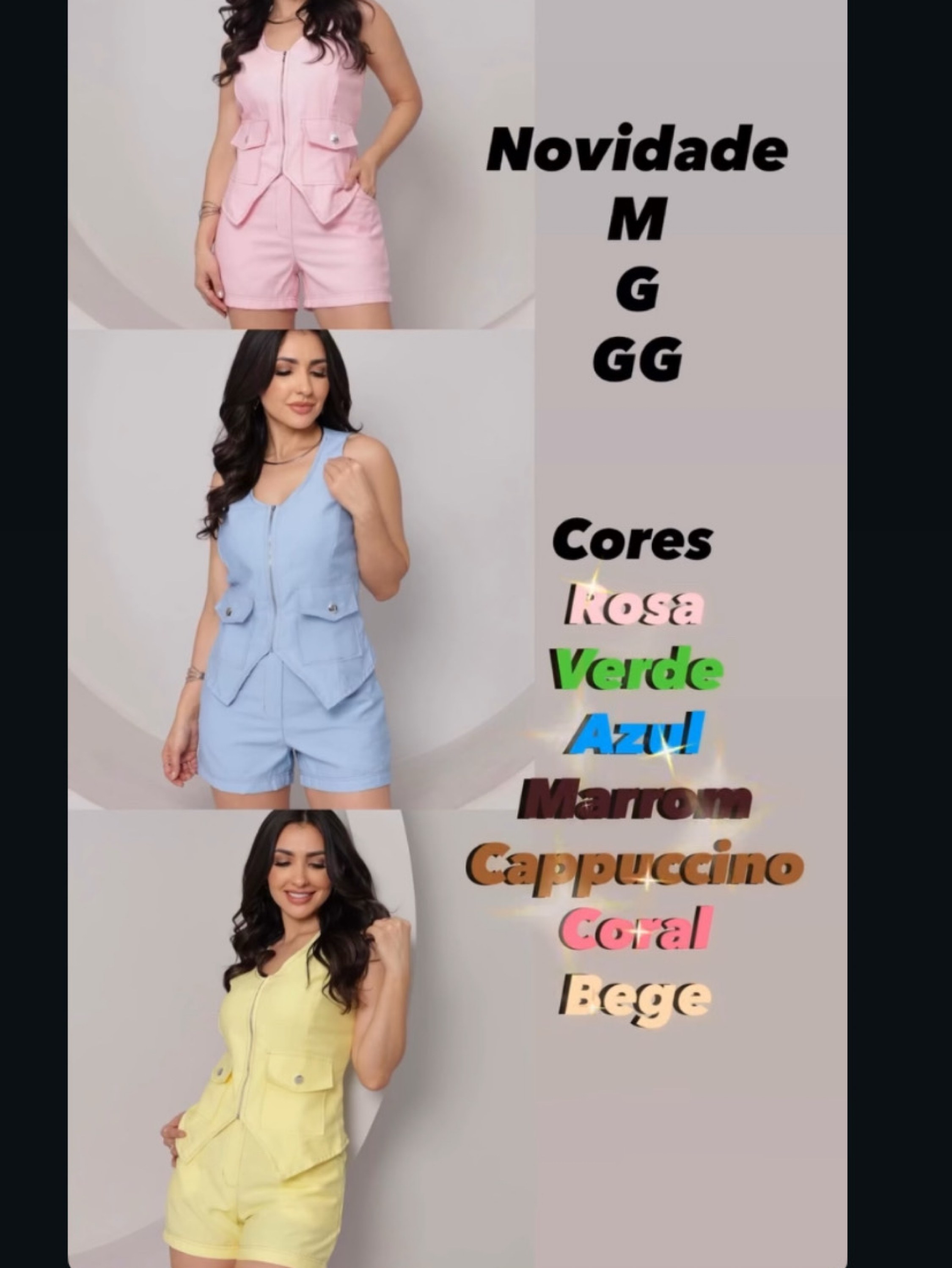 Conjunto shorts e colete