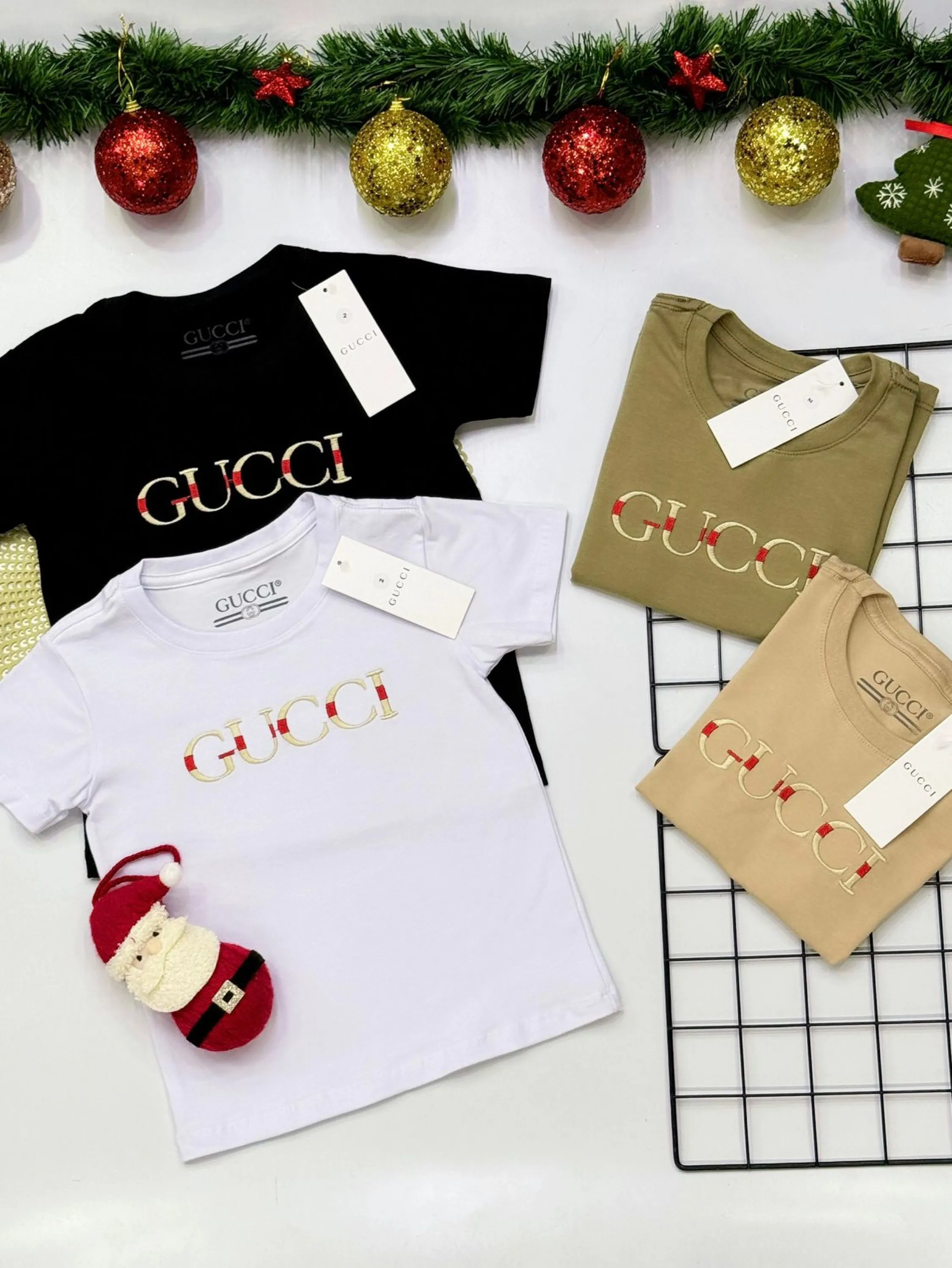 Camiseta Gucci infantil/juvenil malha peruana