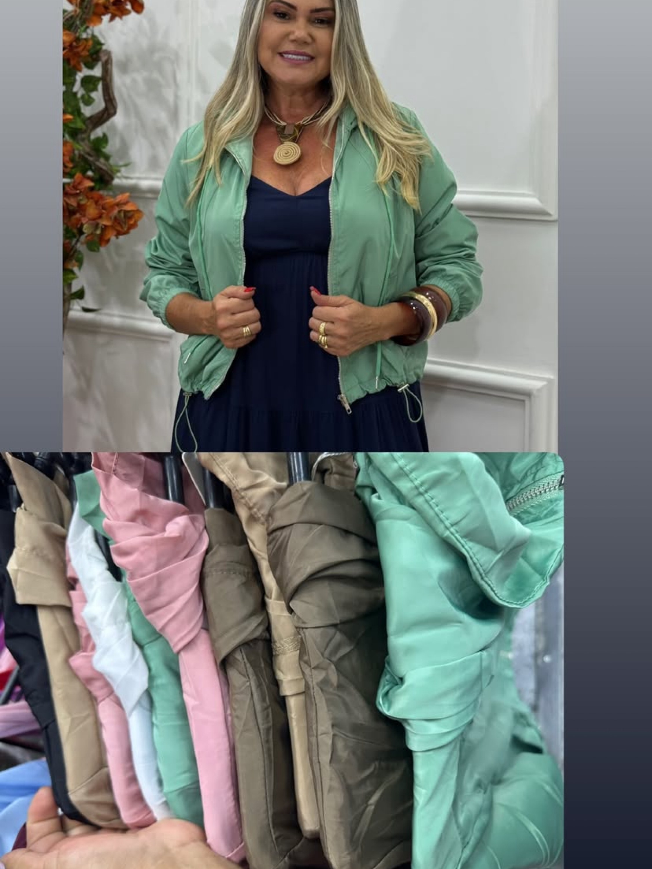 Jaqueta tactel com  ziper e capuz