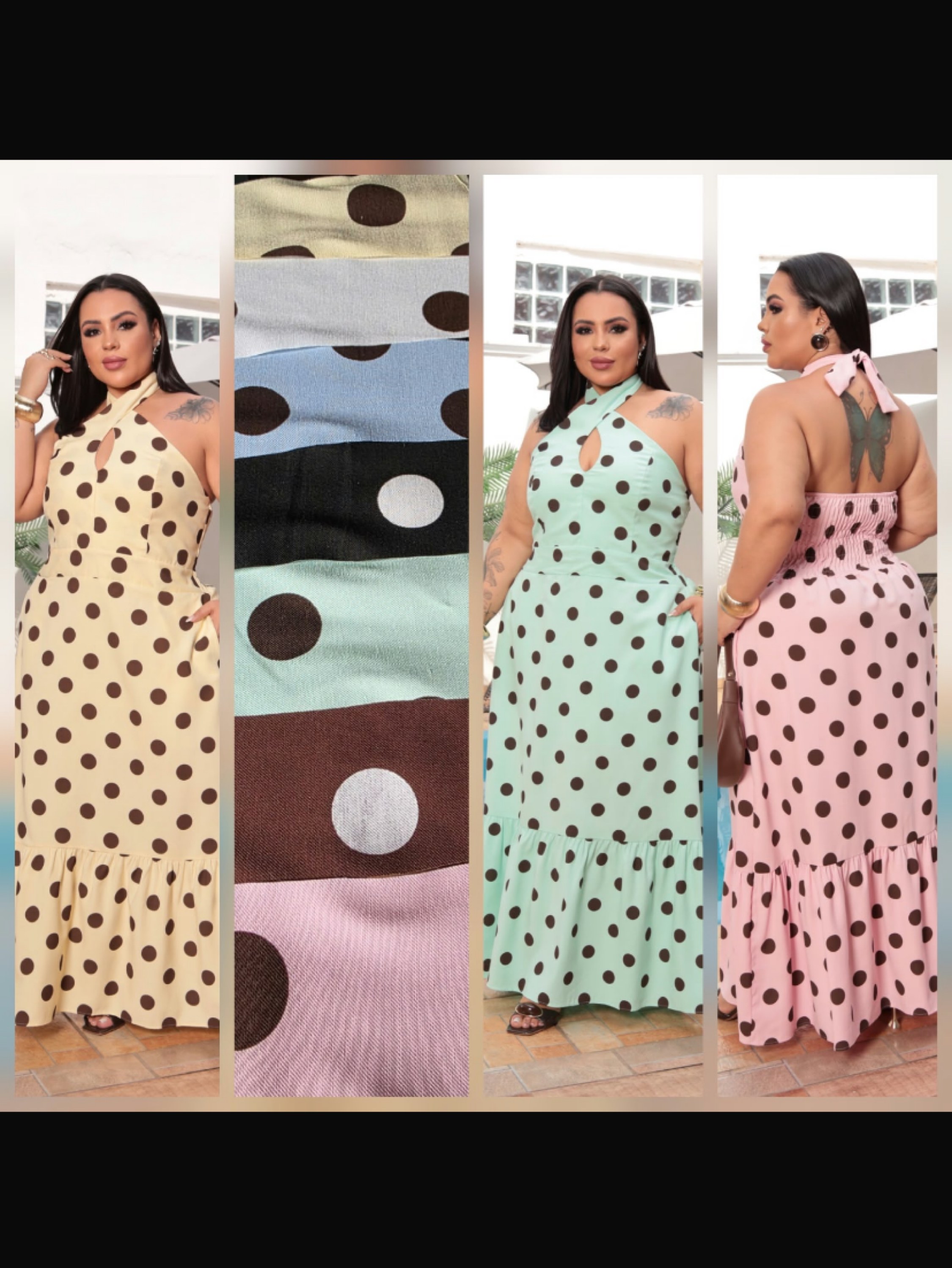 Vestido Fabíola Plus Poá