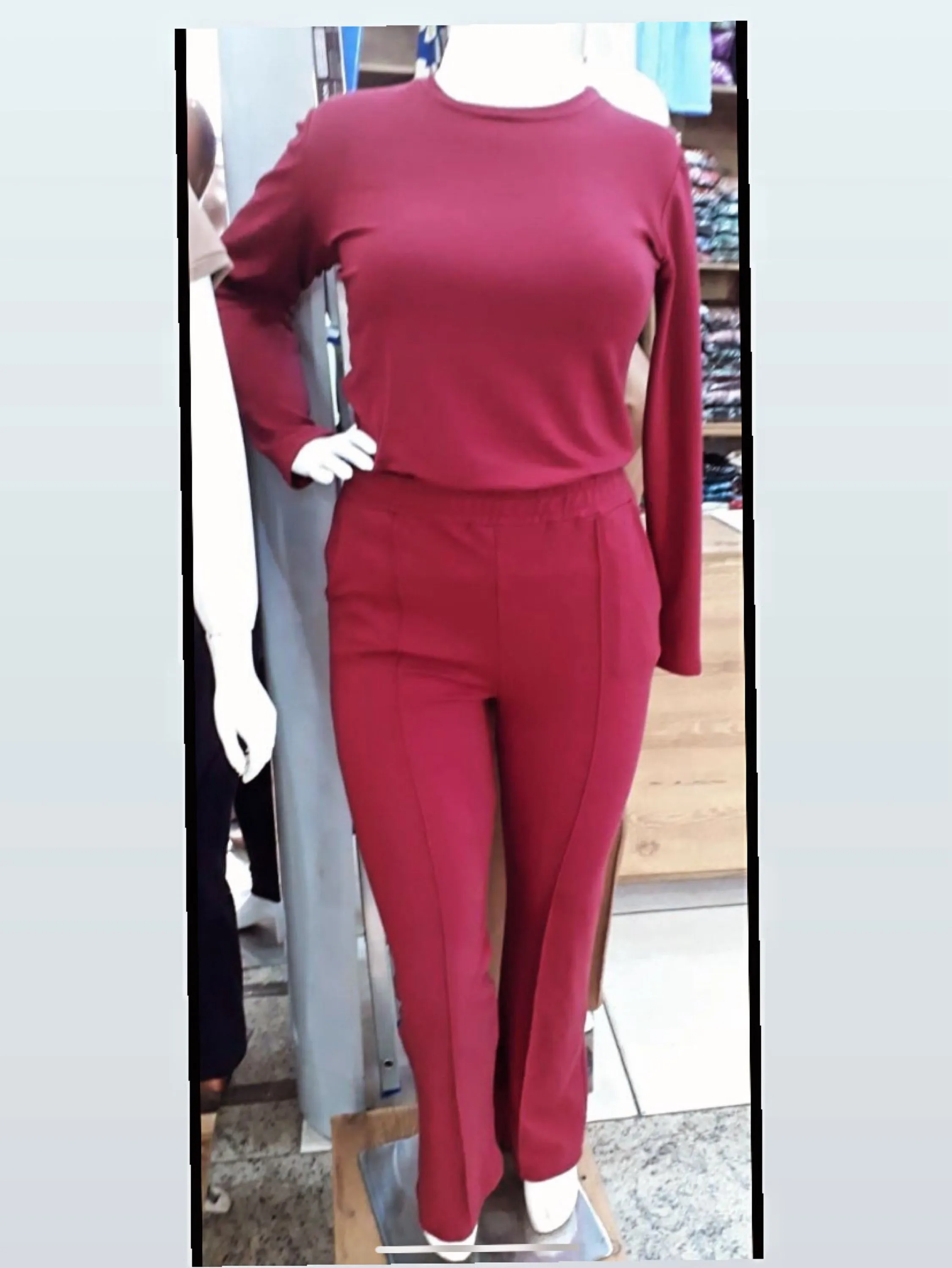 Conjunto pantalona e manga longa PLUS SIZE tecido Moletinho