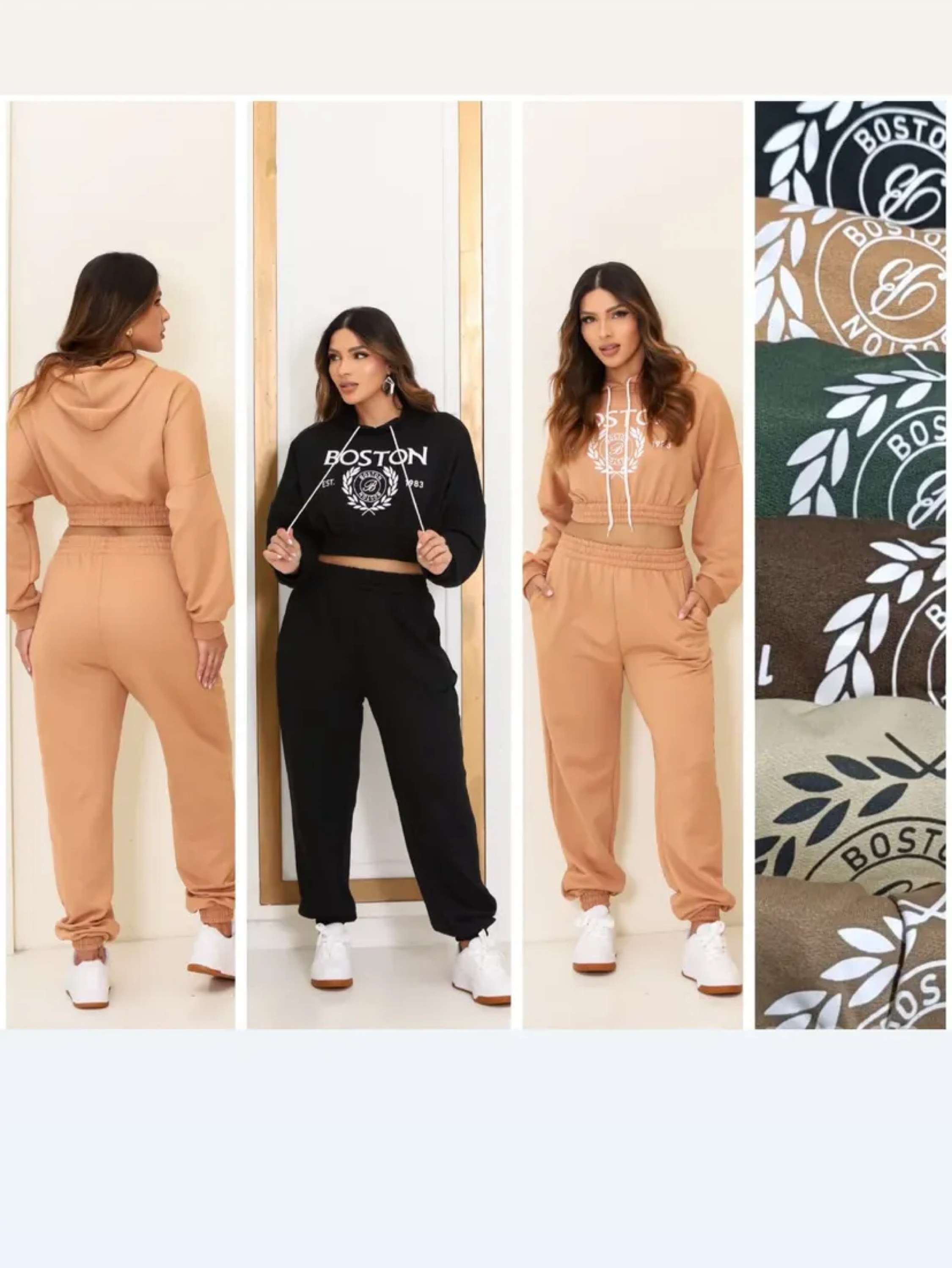 Conjunto de moletom calça jogger e blusa crooped