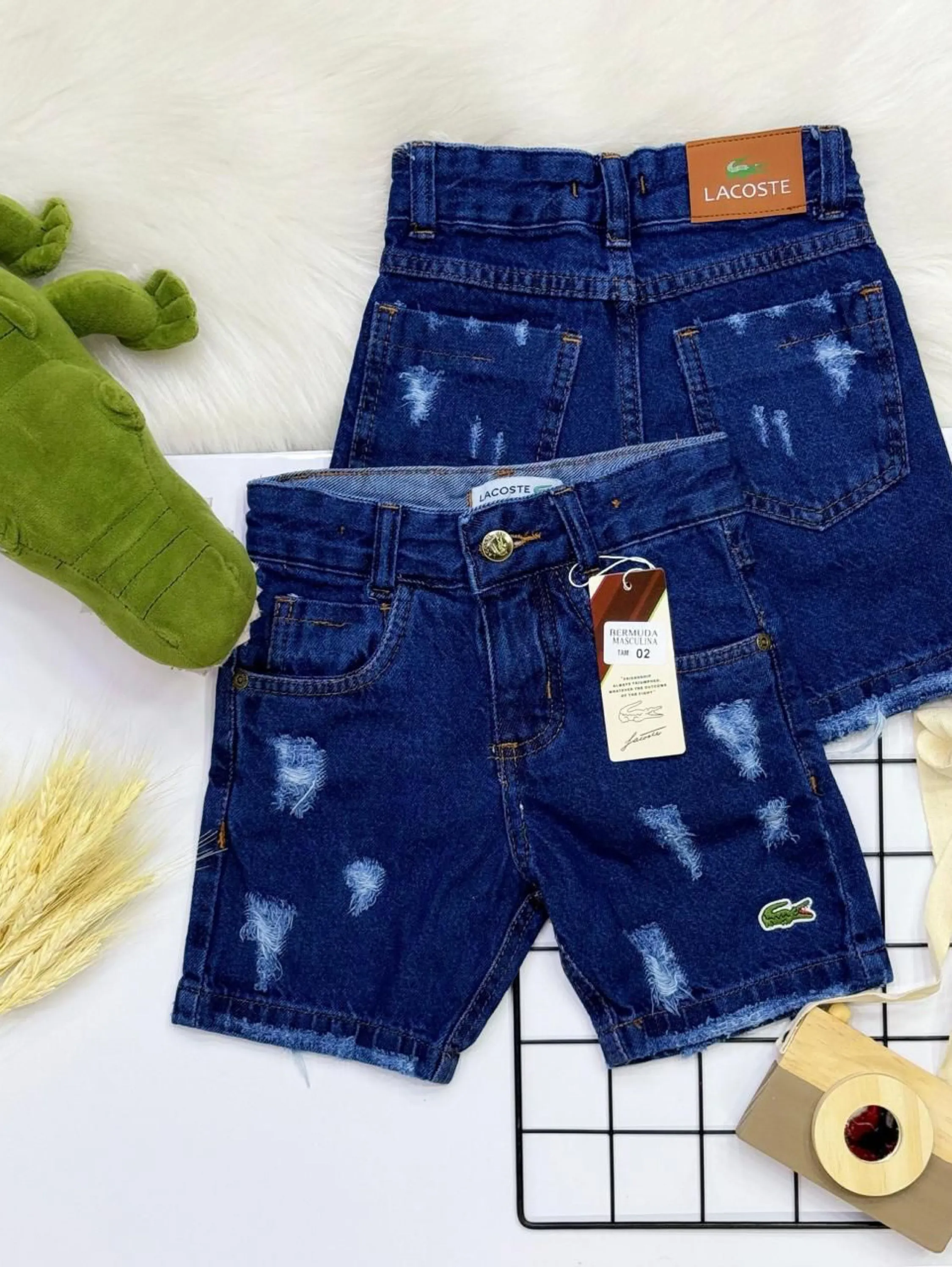 Bermuda jeans Lacoste infantil/juvenil