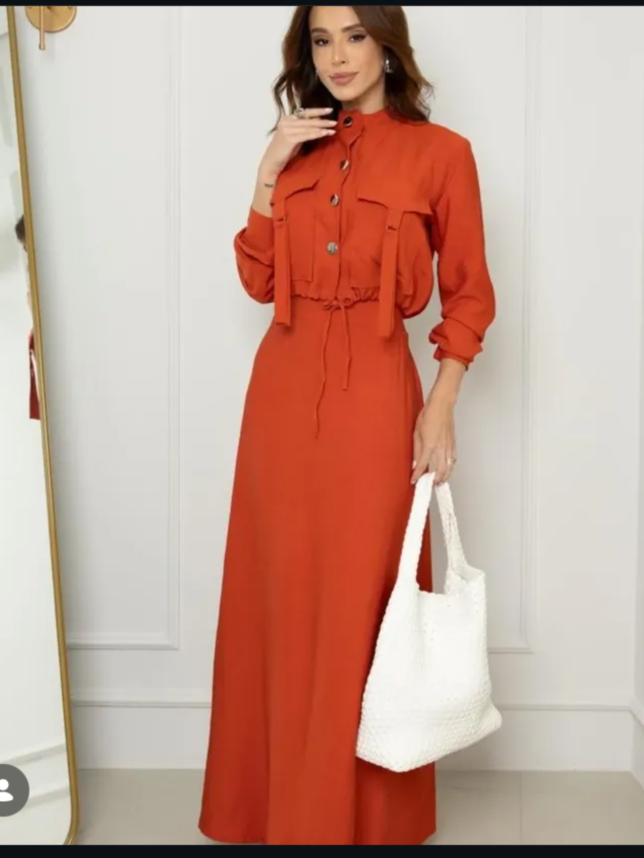 Conjunto camisa crooped e saia longa