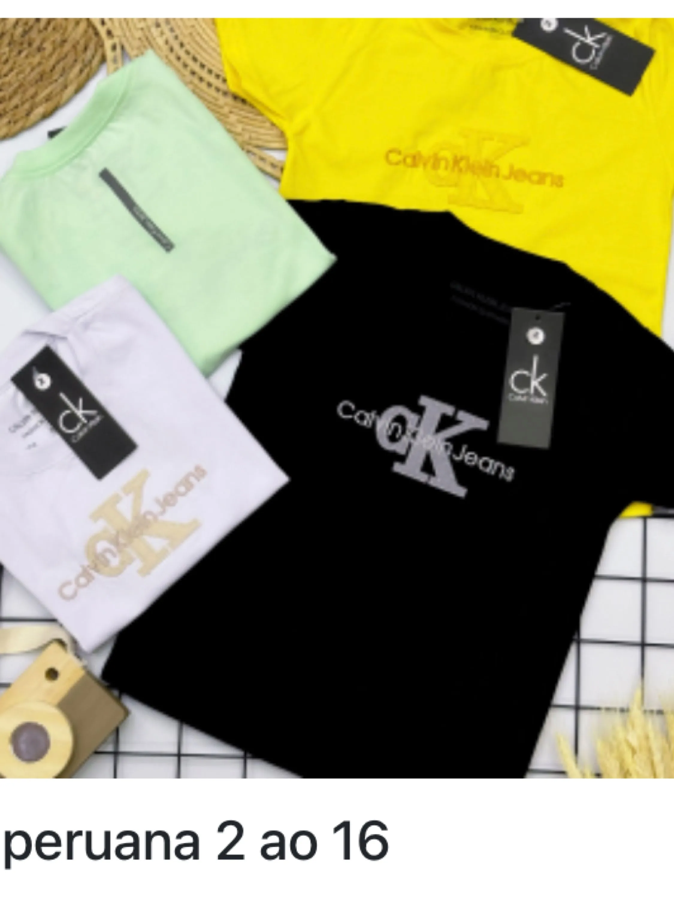 Camiseta Calvin Klein malha peruana infantil/juvenil linha premium