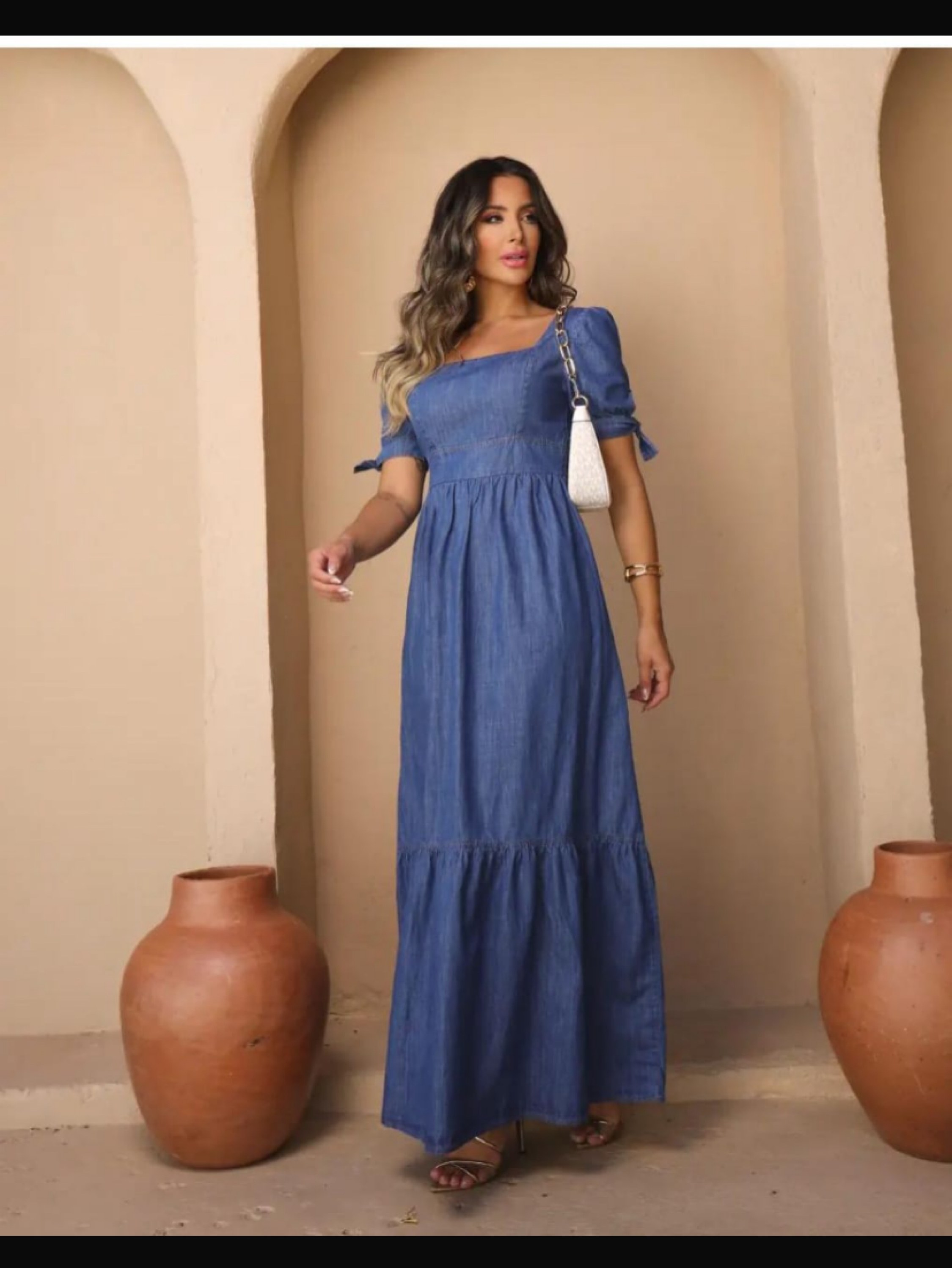 Vestido jeans longo