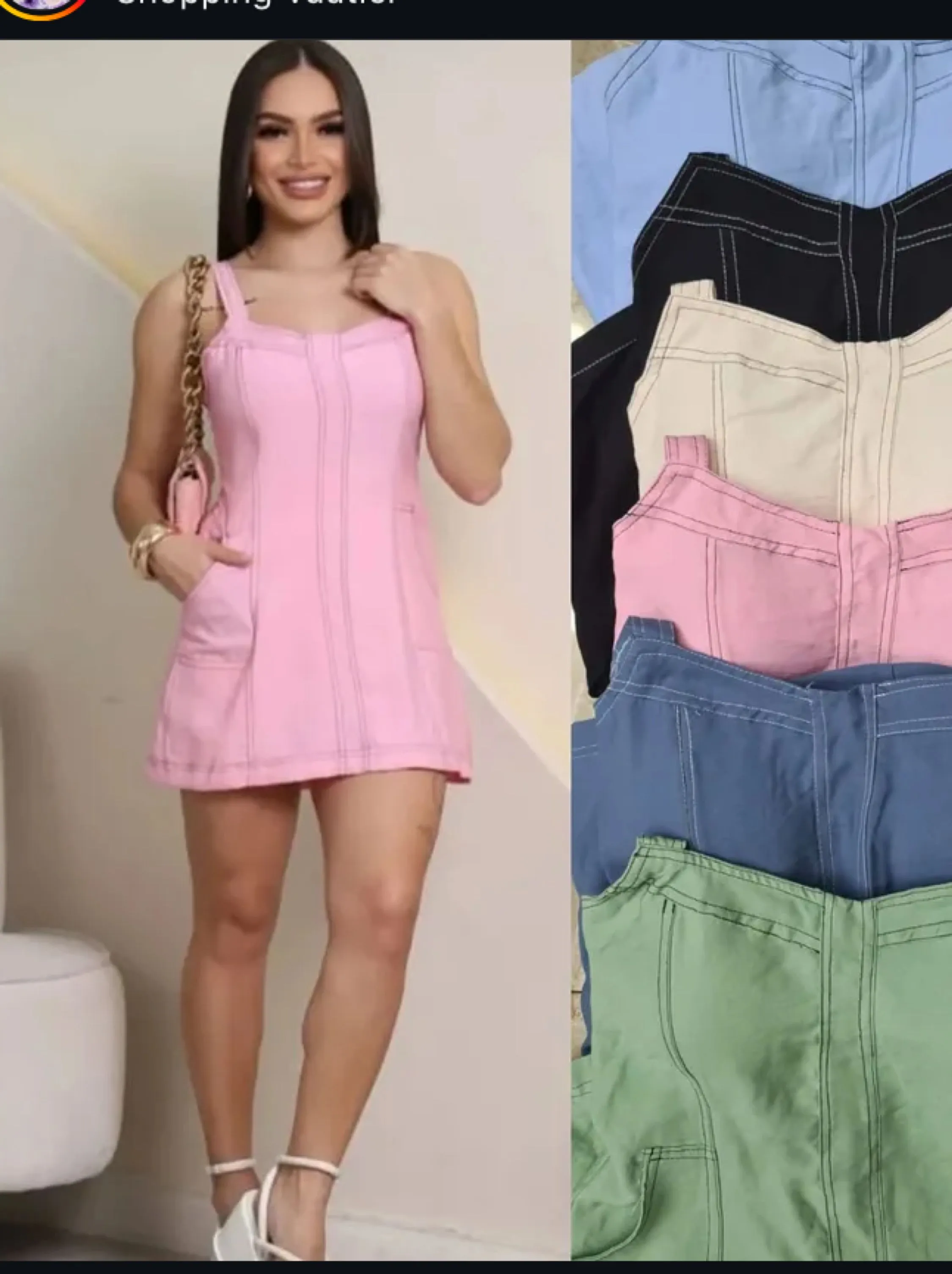 Macaquinho vestido tecido sensorial veste até 40