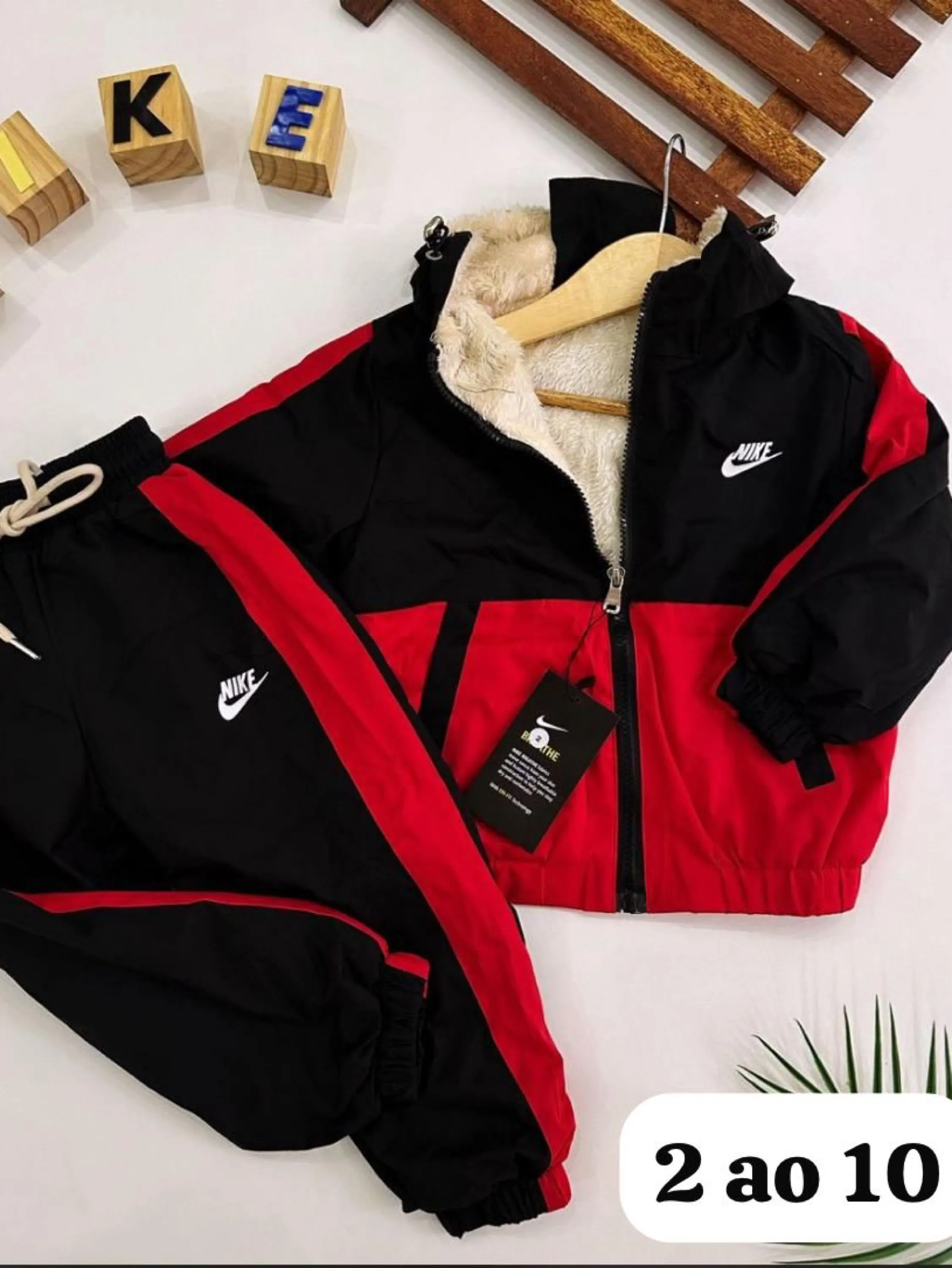 Conjunto tactel peluciada nike infantil/juvenil