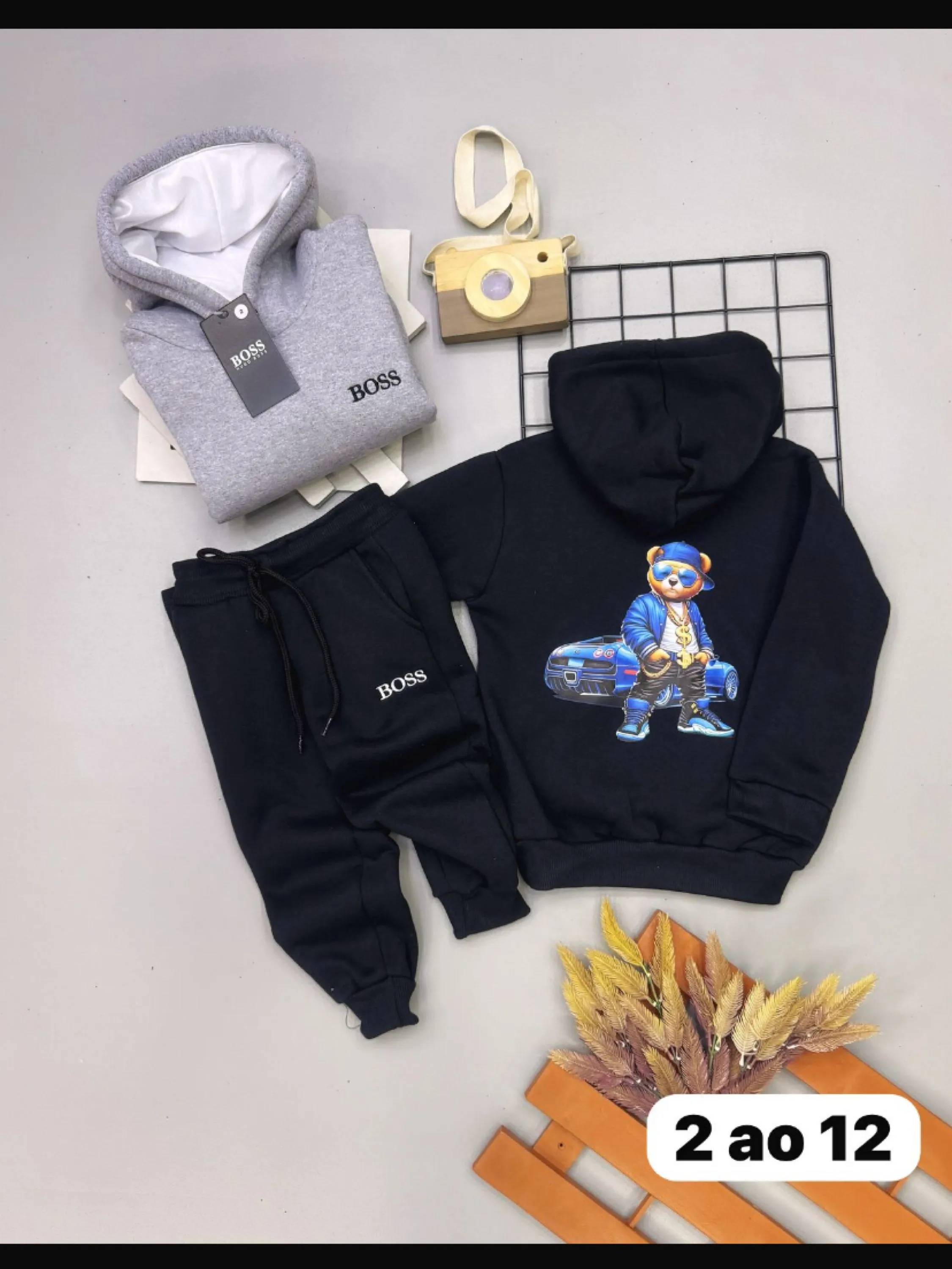 Conjunto de moletom 3 cabos flanelado Boss