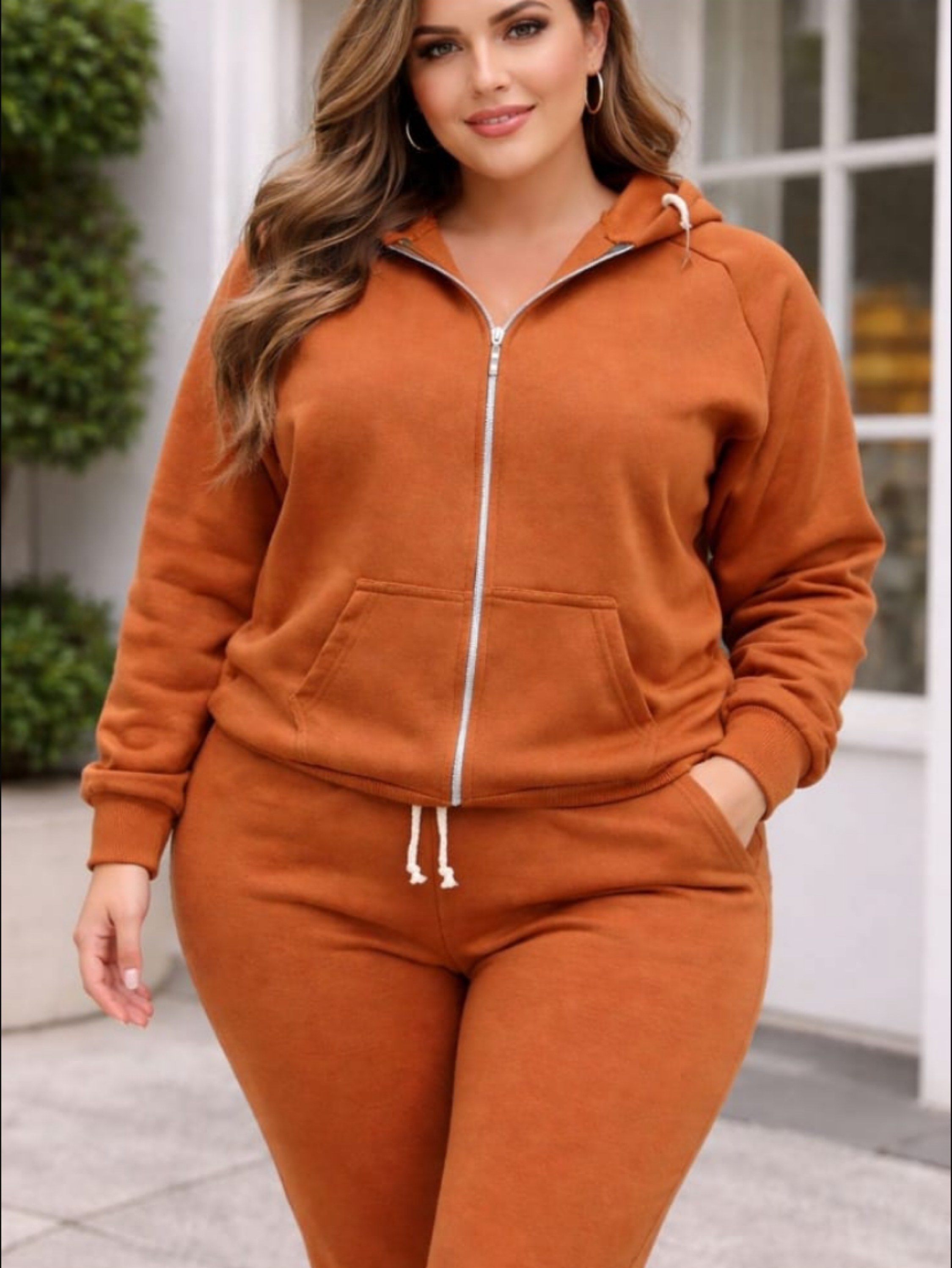 Conjunto de moletom flanelado