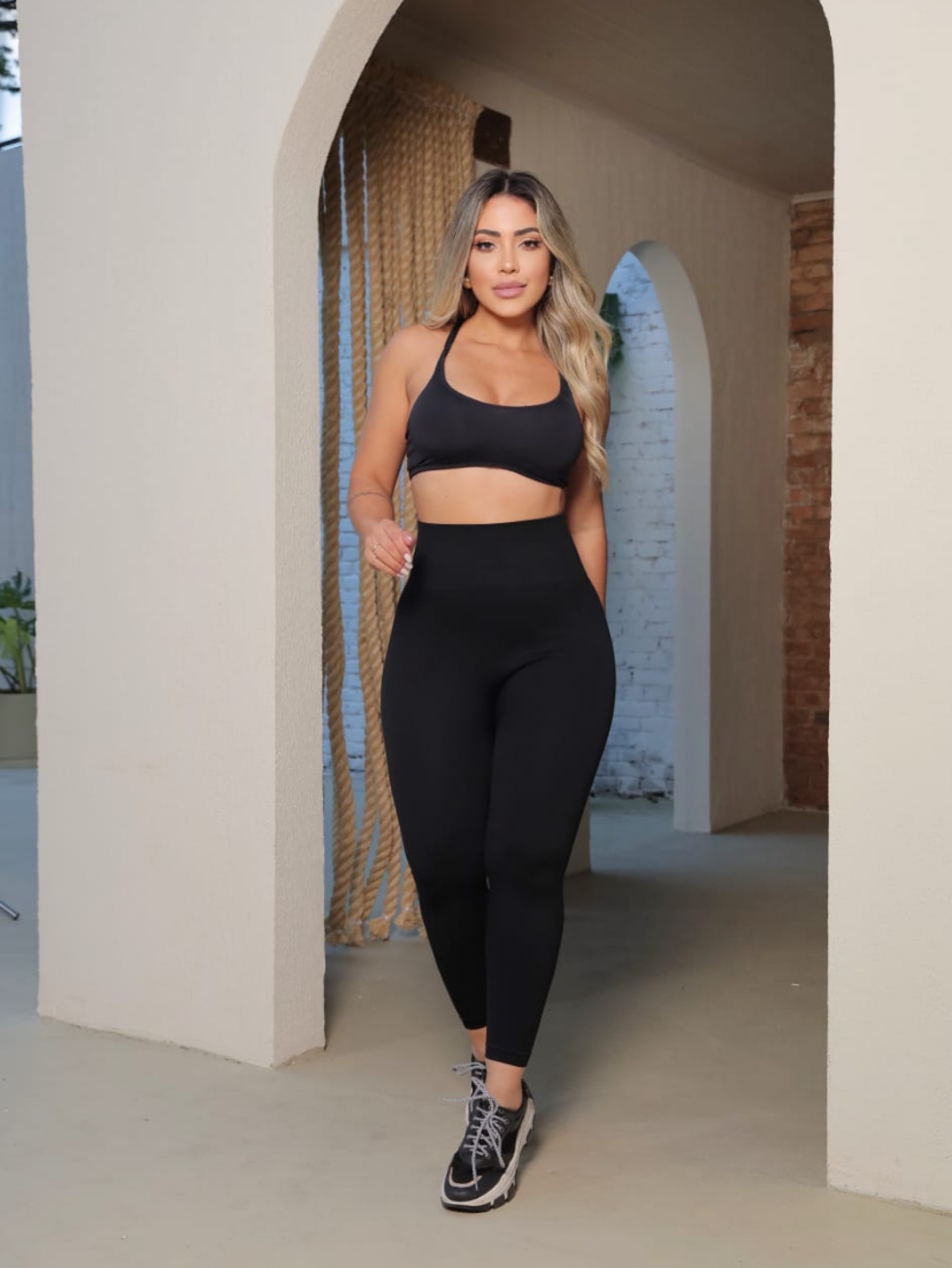 Calça leggings cintura alta