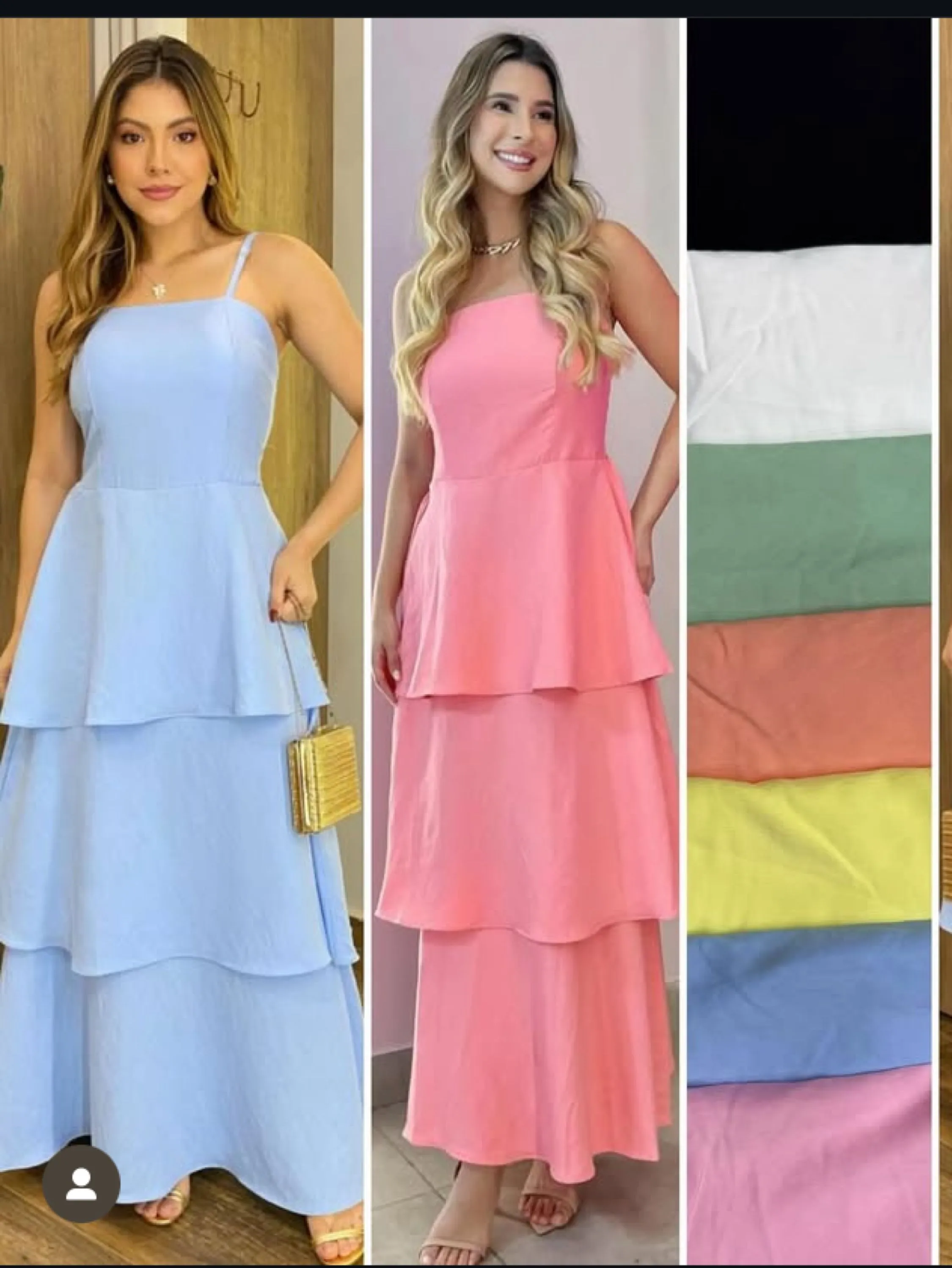 Vestido longo c/regulador nas alças tecido sensorial