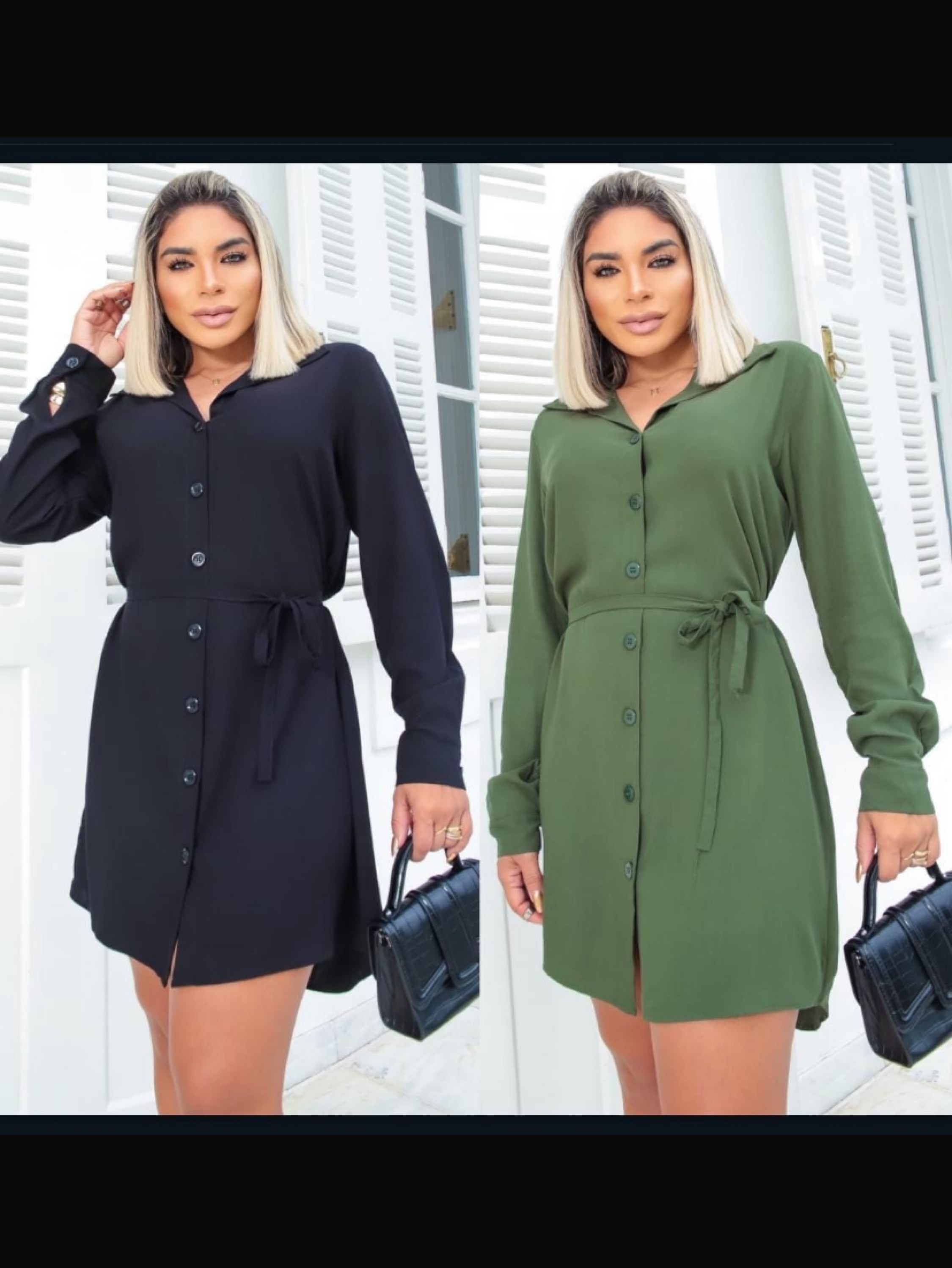 Chamise curta manga longa