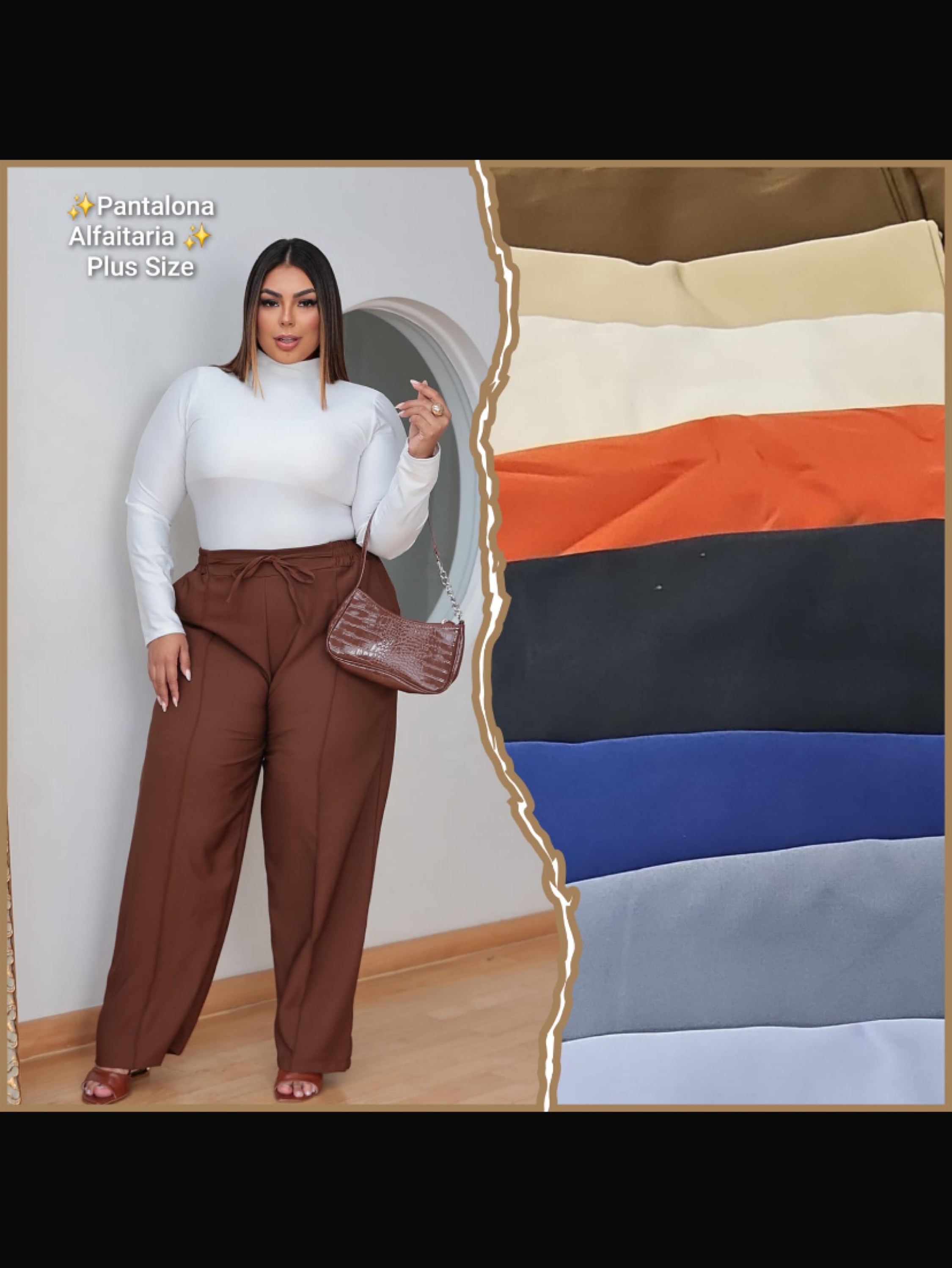 Calça Pantalona Alfaiataria Plus size
