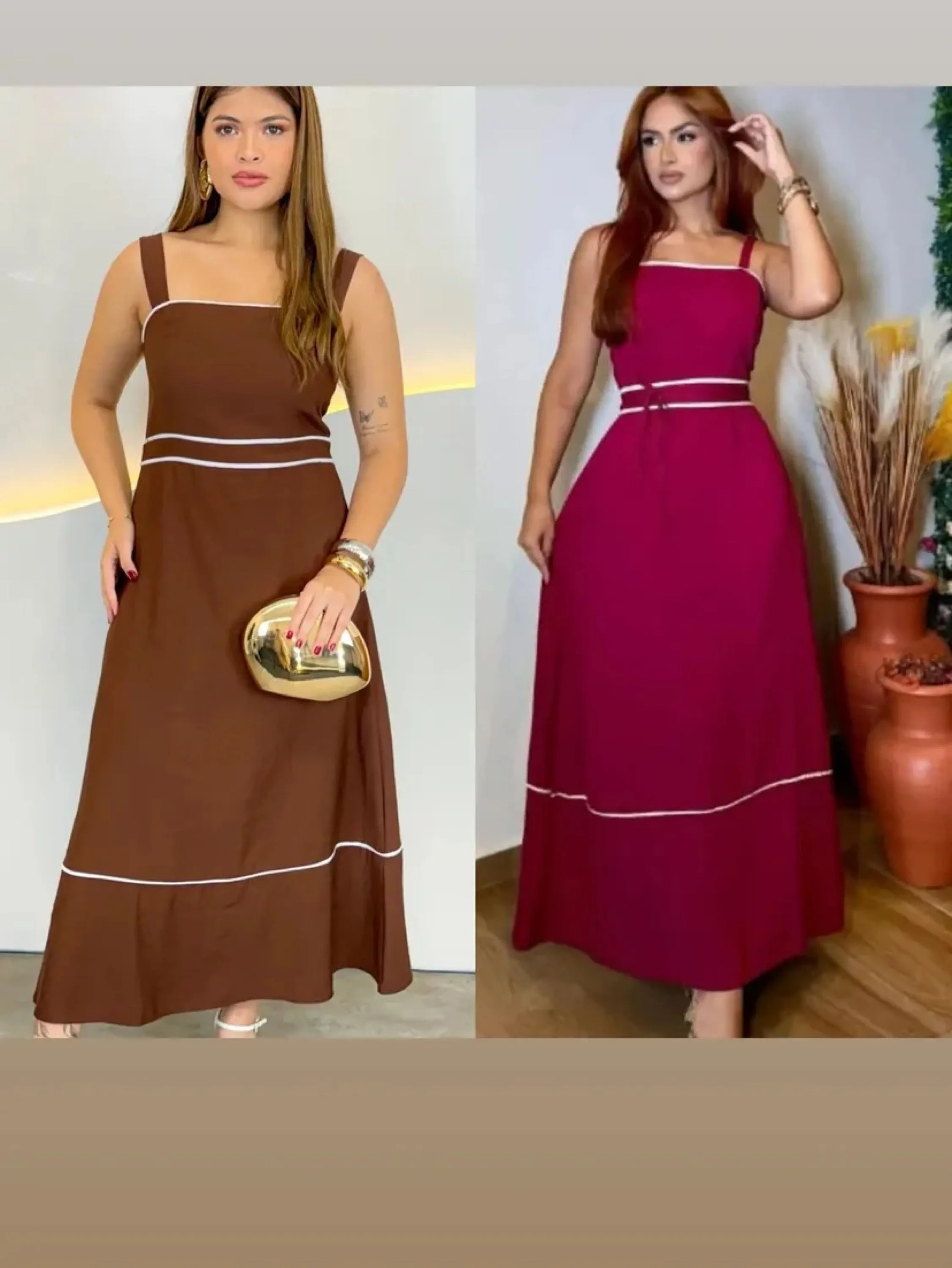 Vestido longo com borjo tecido sensorial