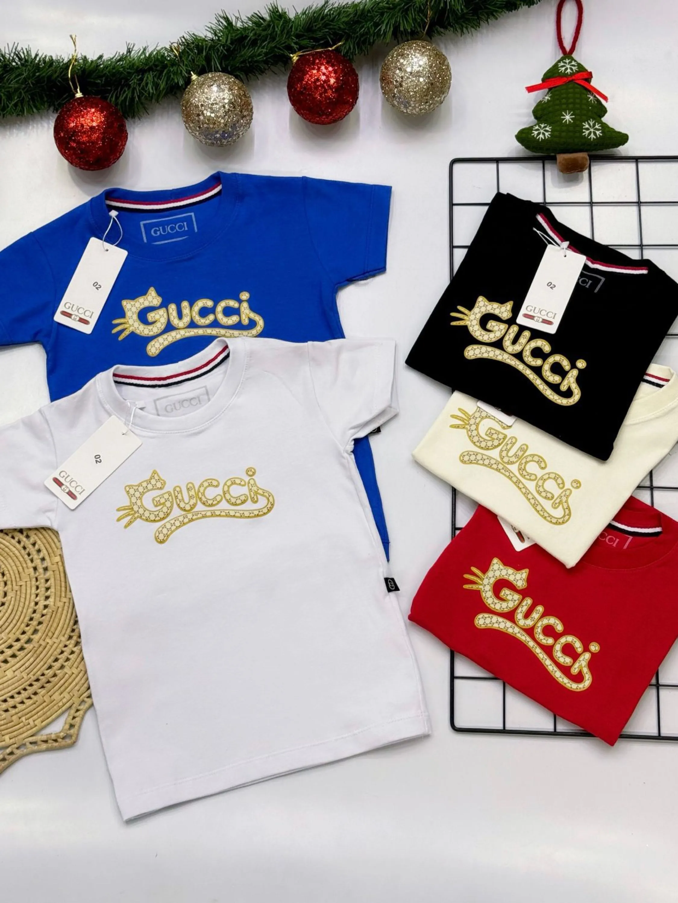 Camiseta Gucci infantil/juvenil malha peruana