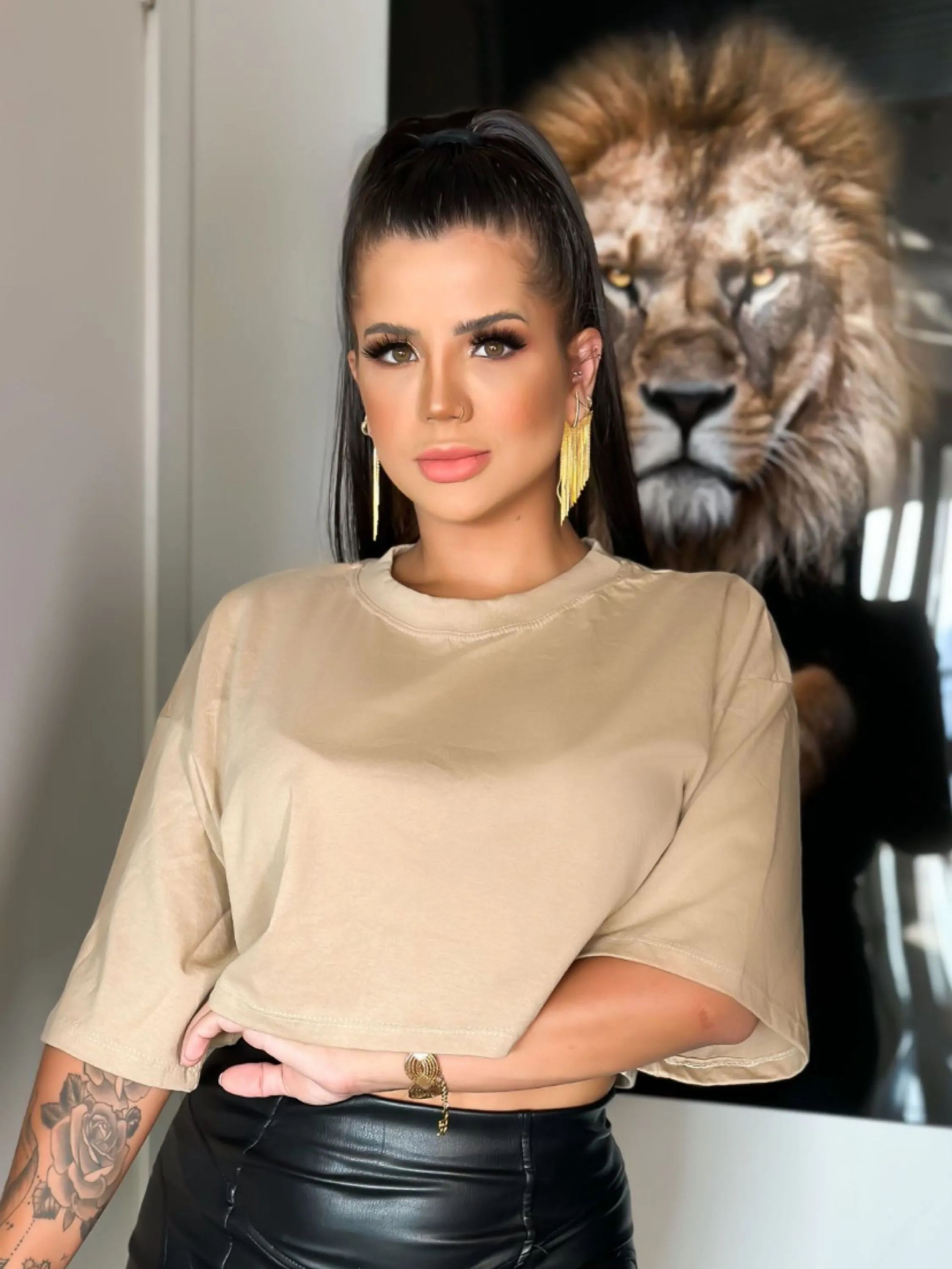 Kit c/4 Cropped Oversized 100%algodão malha penteado