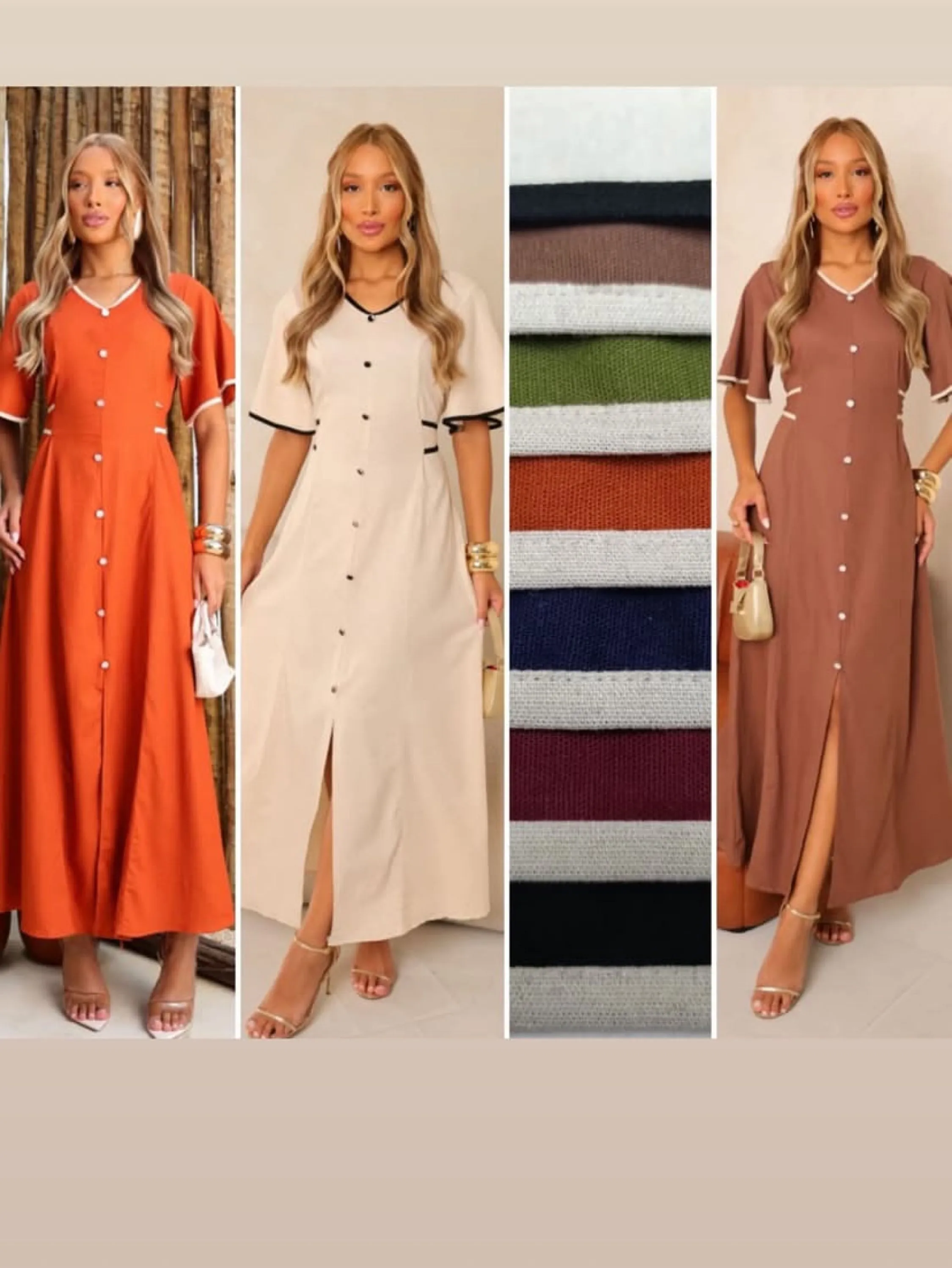 Vestido longo com borjo tecido sensorial