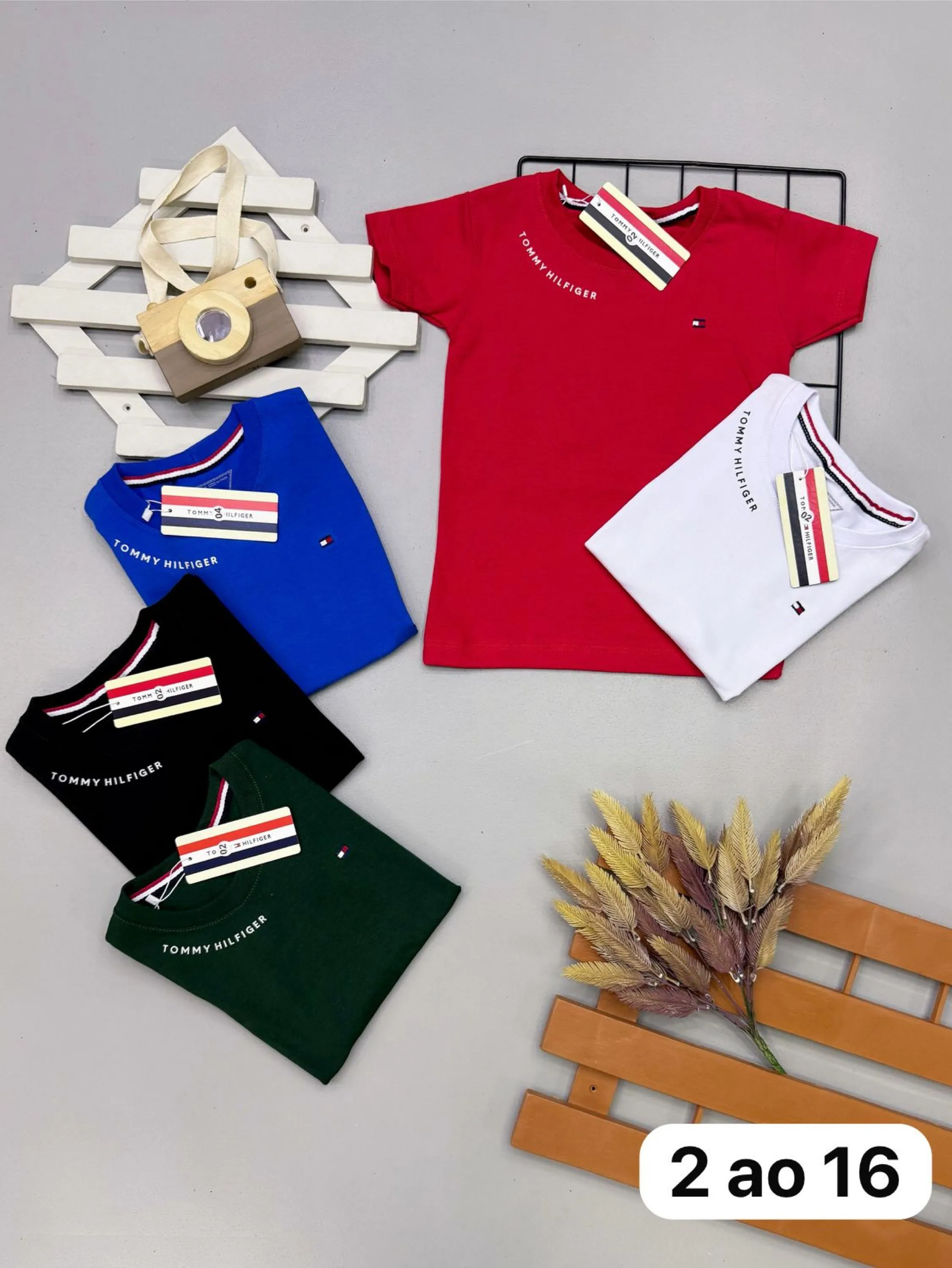 Camiseta tommy infantil/juvenil malha premium