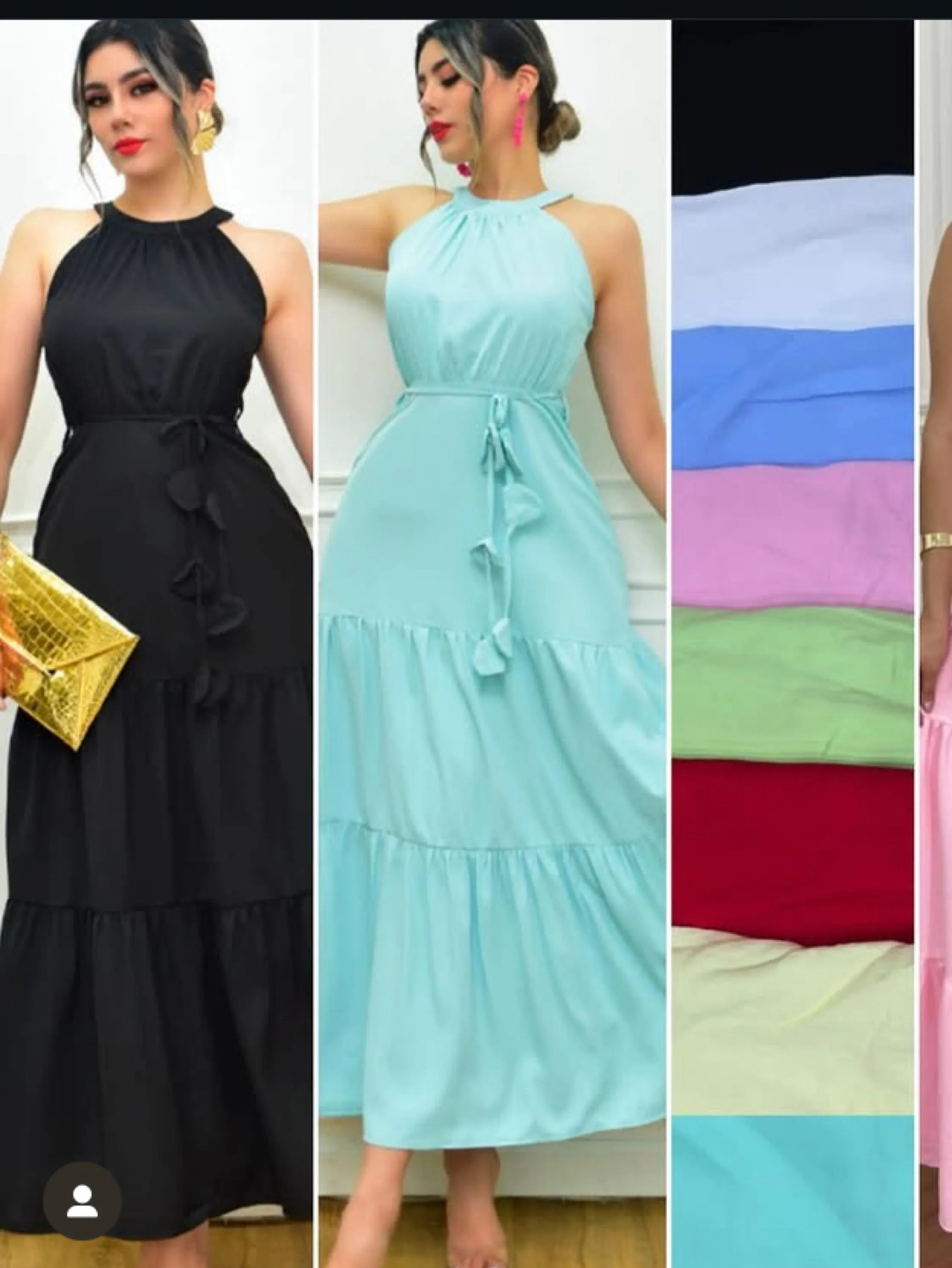 Vestido longo alça estilo frente única