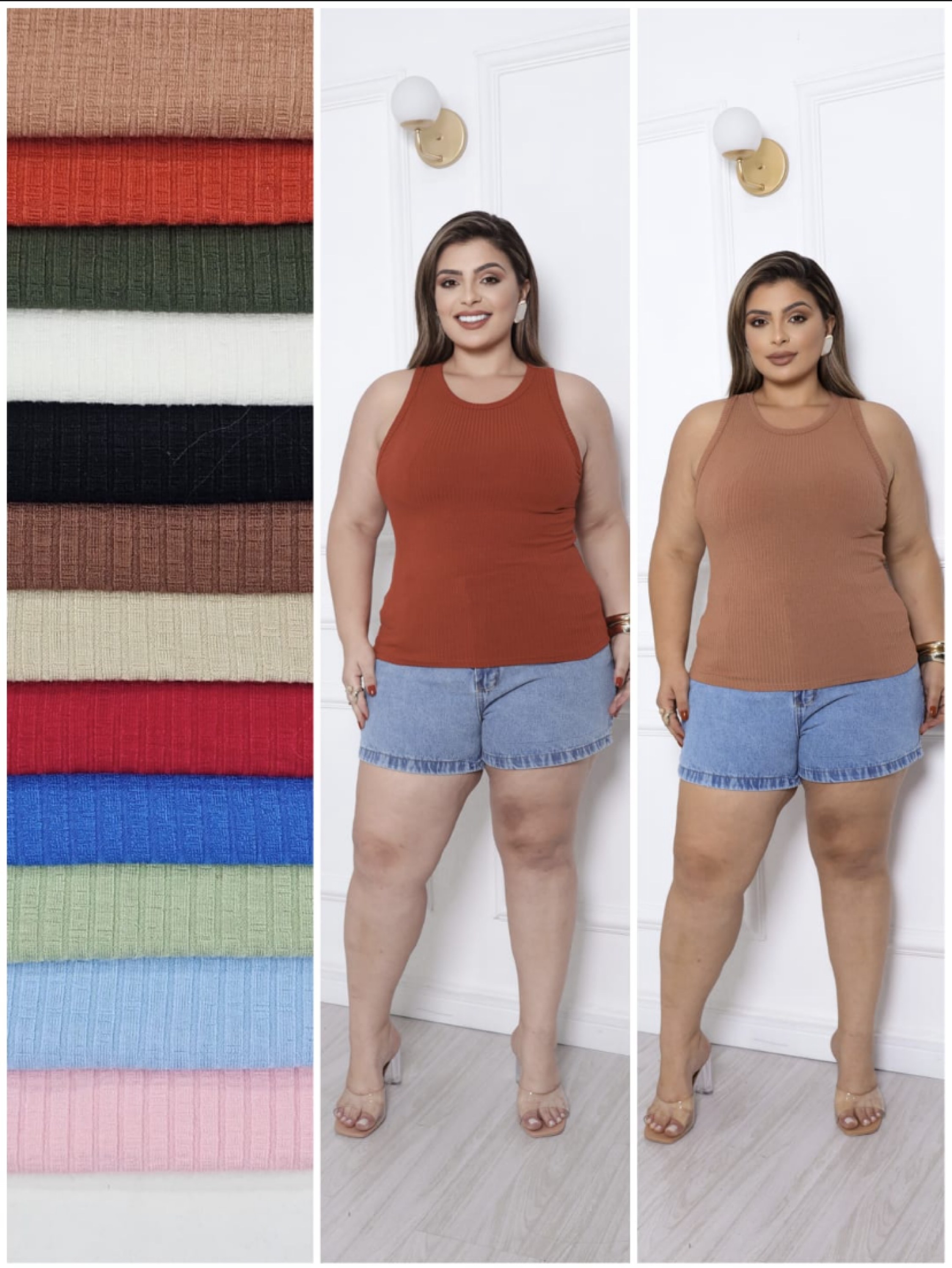 Kit com 4 regatas Plus size
