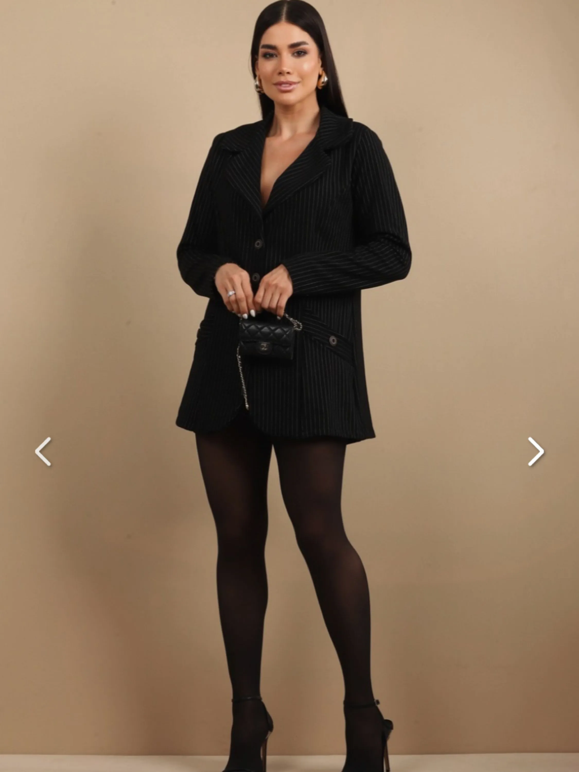 Blazer risca de Giz tecido alfaiataria t/unico veste até 42