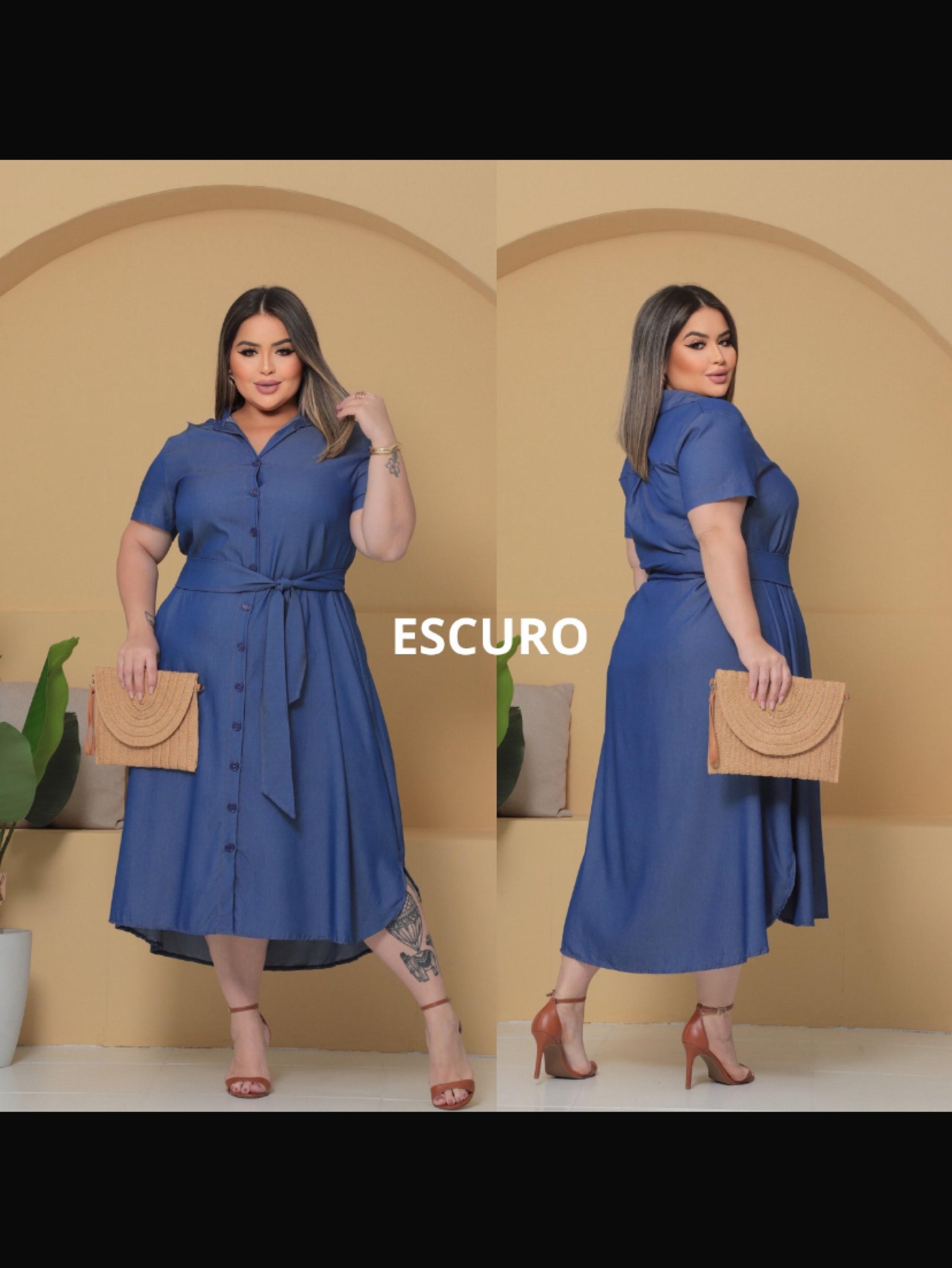 Chamise longuete semelhante ao jeans Plus size