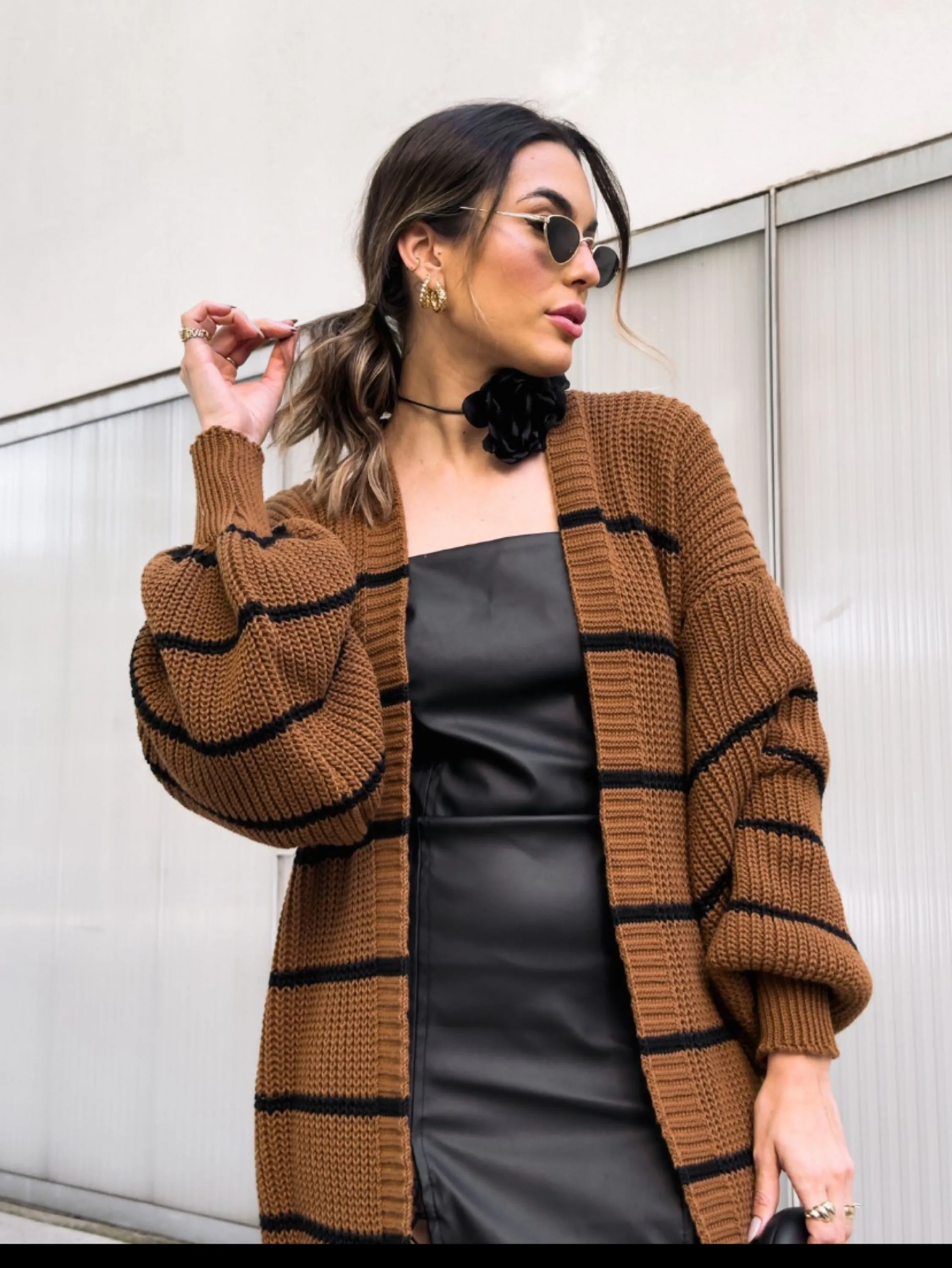Cardigã Max Eliana tecido tricot tamanho único veste até 42