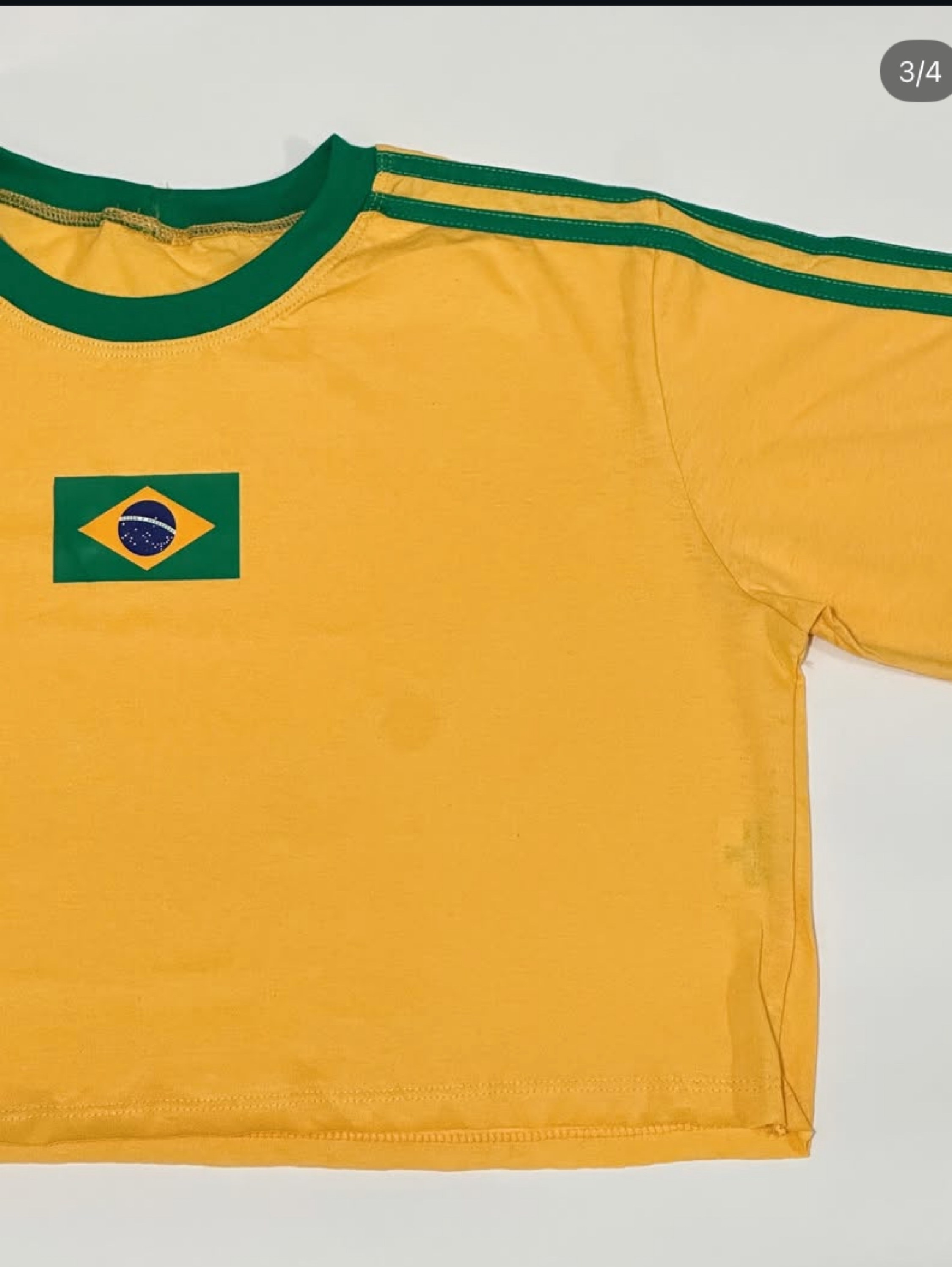 Kit com 3 crooped oversid Brasil